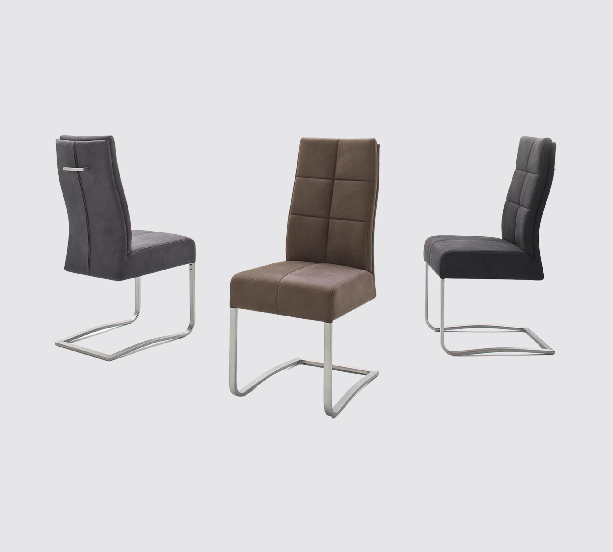 2x Esszimmerstuhl Kunstleder Grau