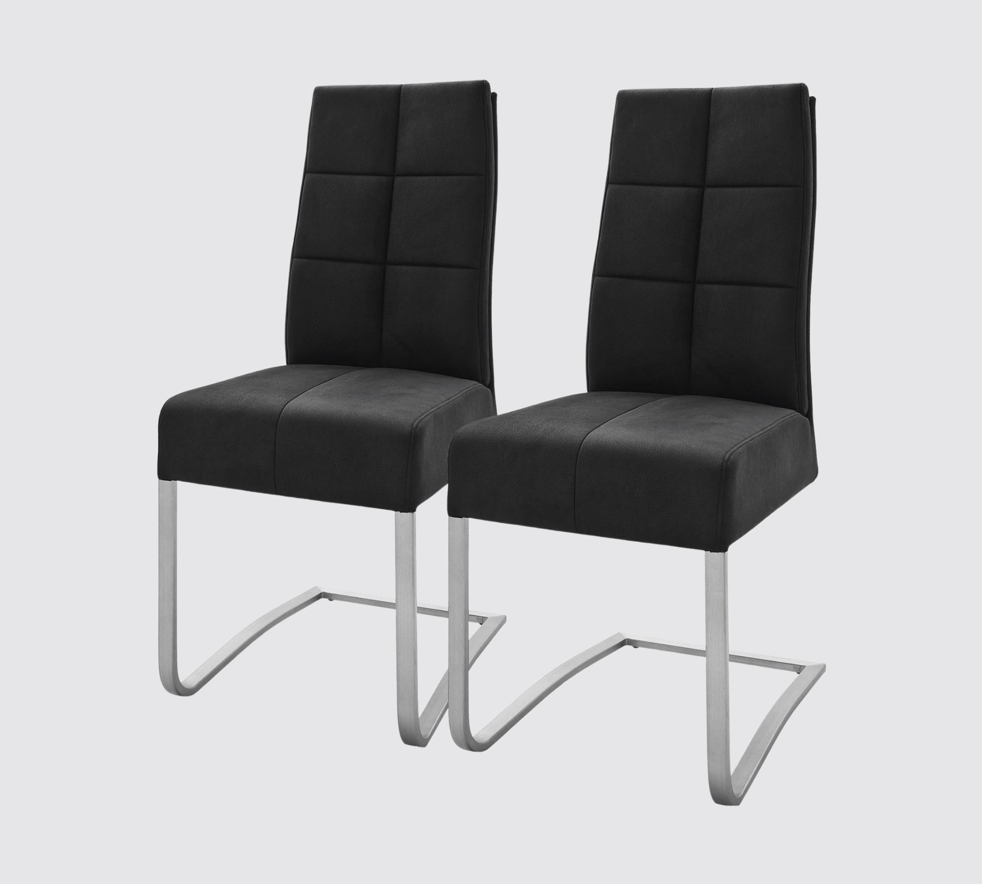 2x Esszimmerstuhl Kunstleder Grau