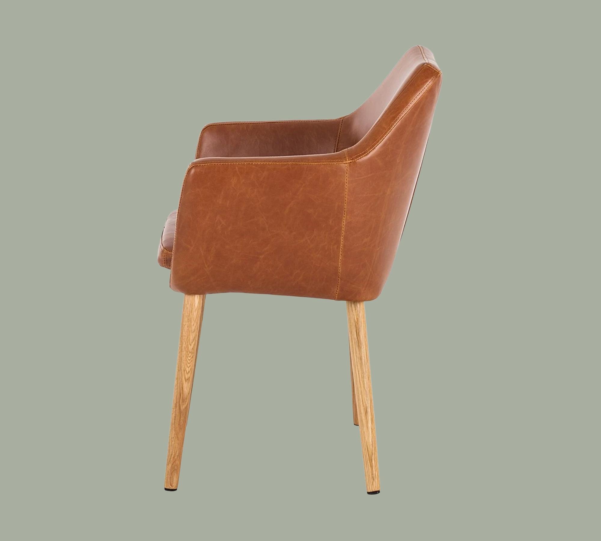 Armchair Vegan Leather Cognac