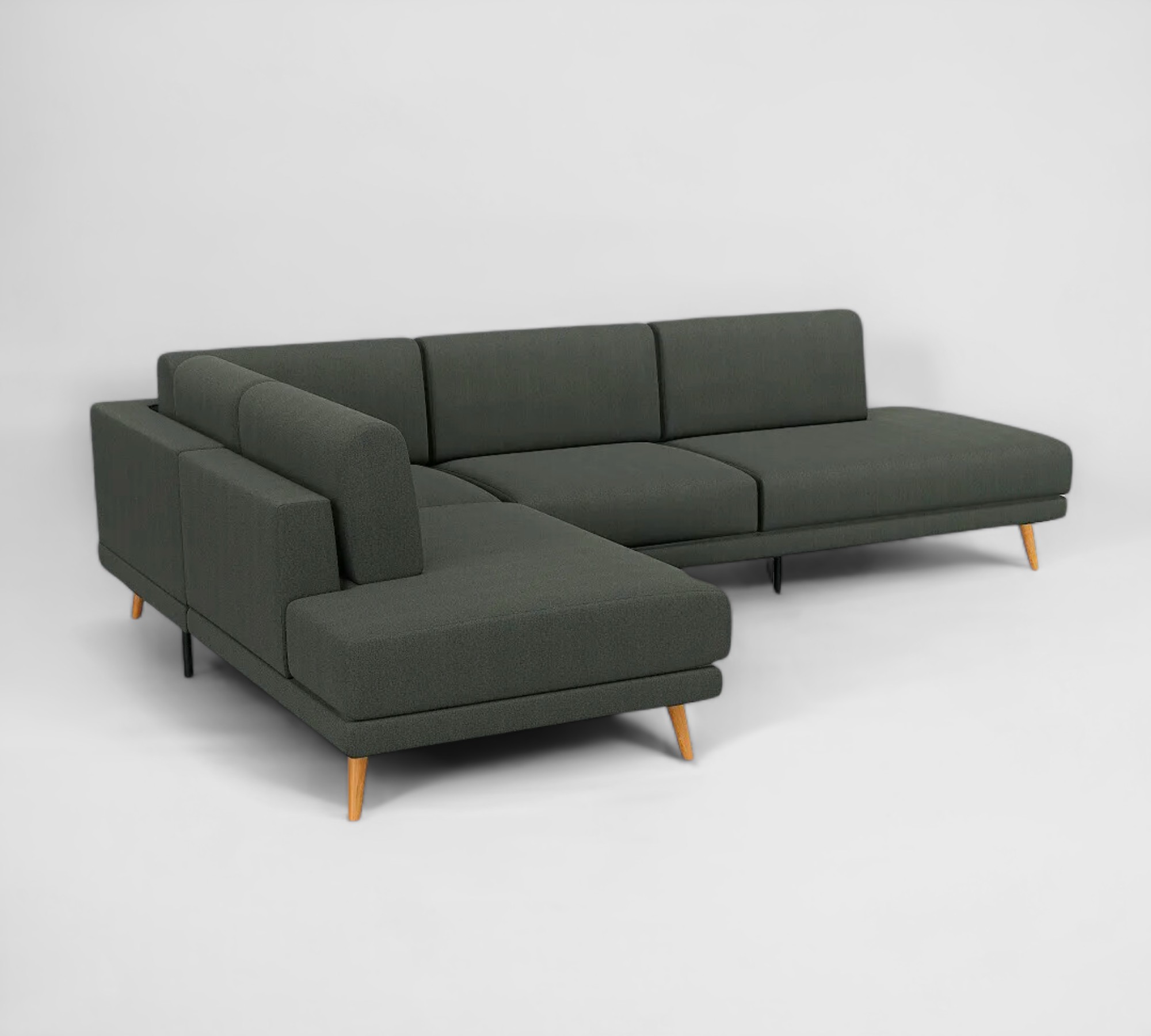 Tyme Sofa Récamiere Links Strukturgewebe Anthrazit