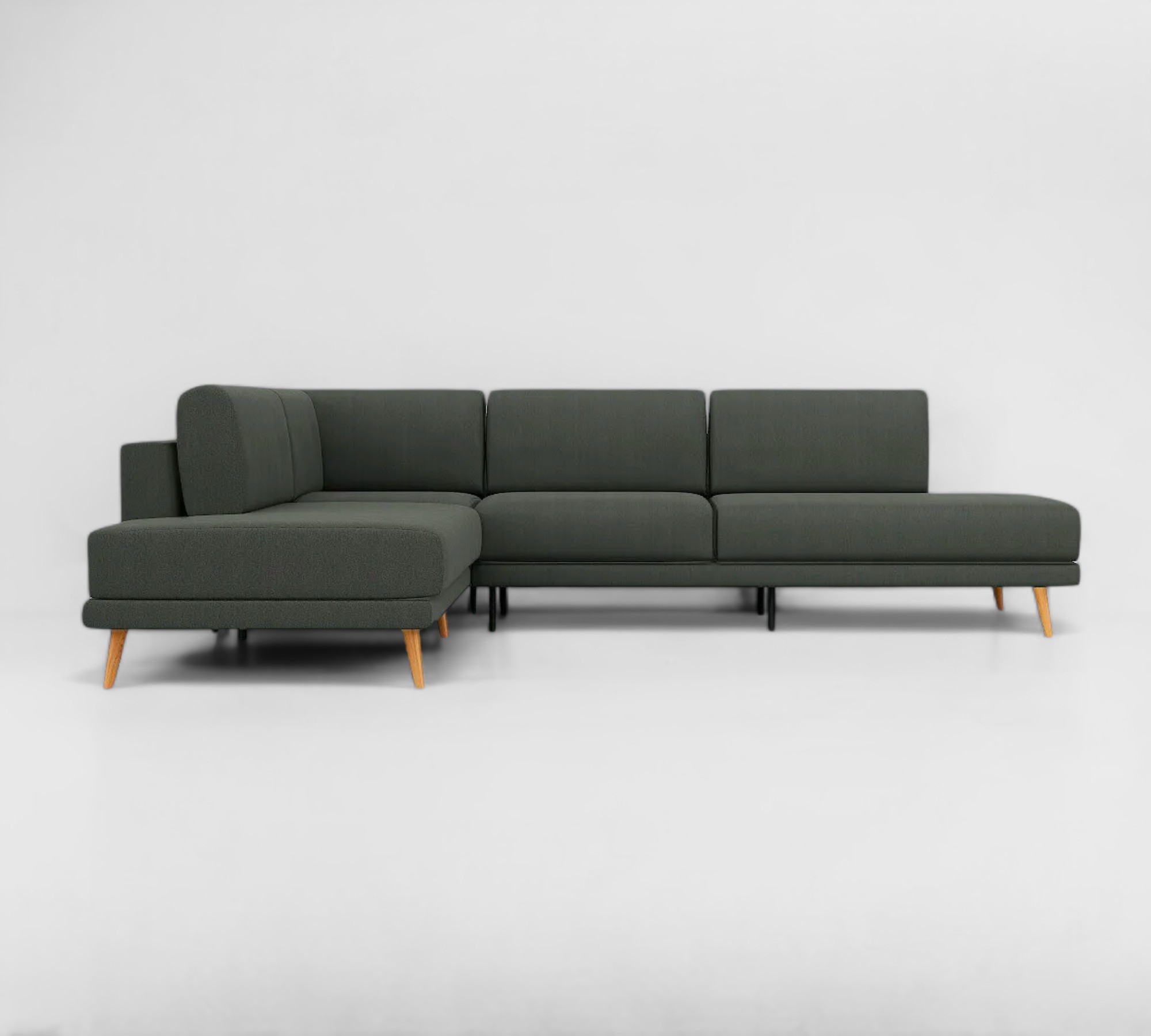 Tyme Sofa Récamiere Links Strukturgewebe Anthrazit