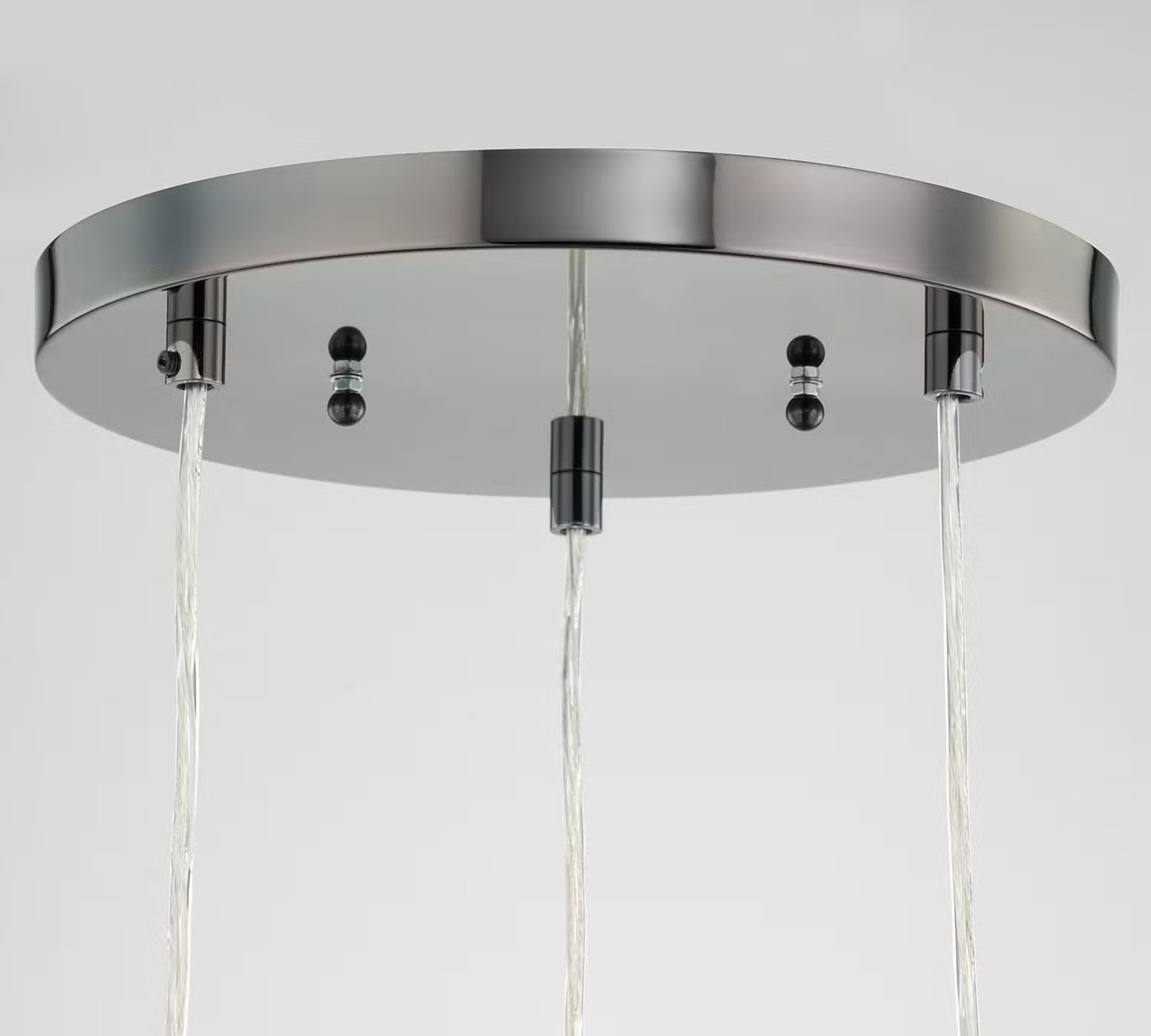 Pendant lamp 3-flame metal glass cream