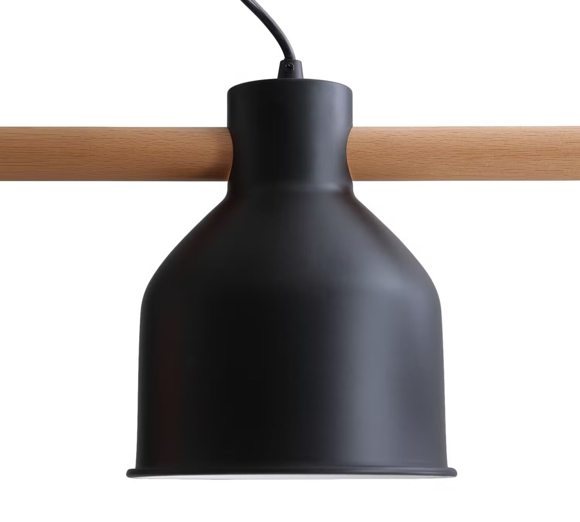 Pendant lamp Lavaca iron / solid beech 3-bulb