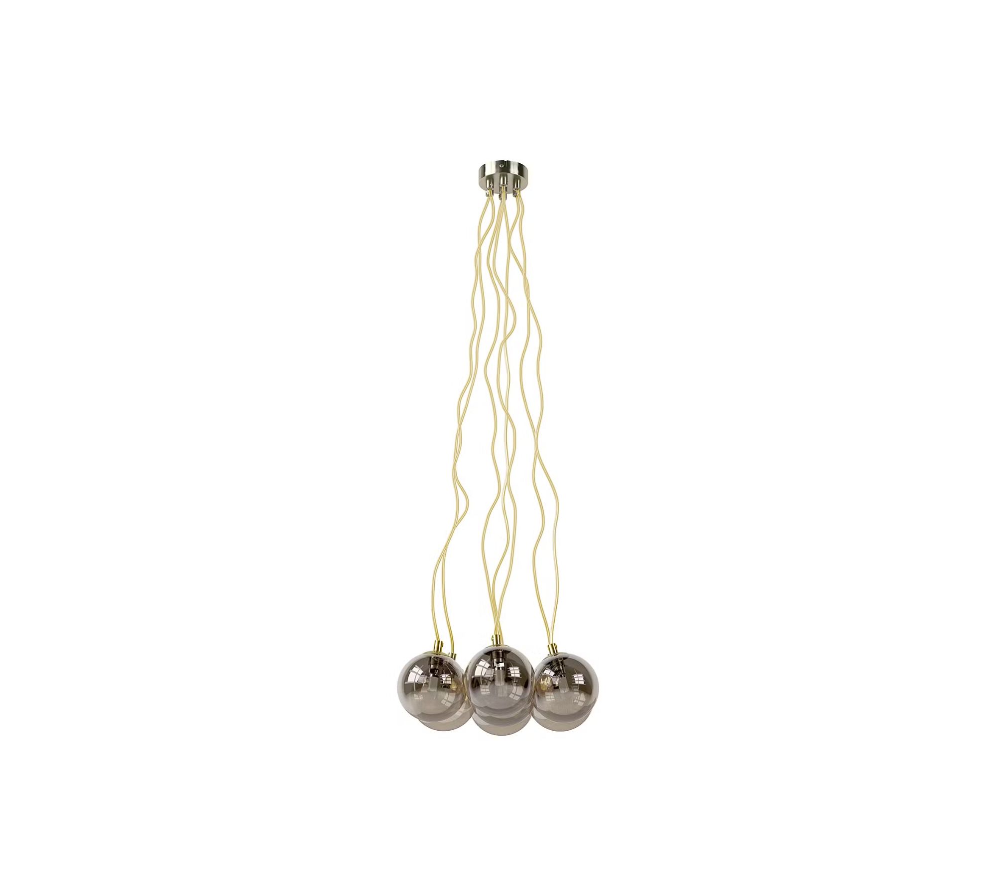 Pendant lamp 7-light glass metal gold