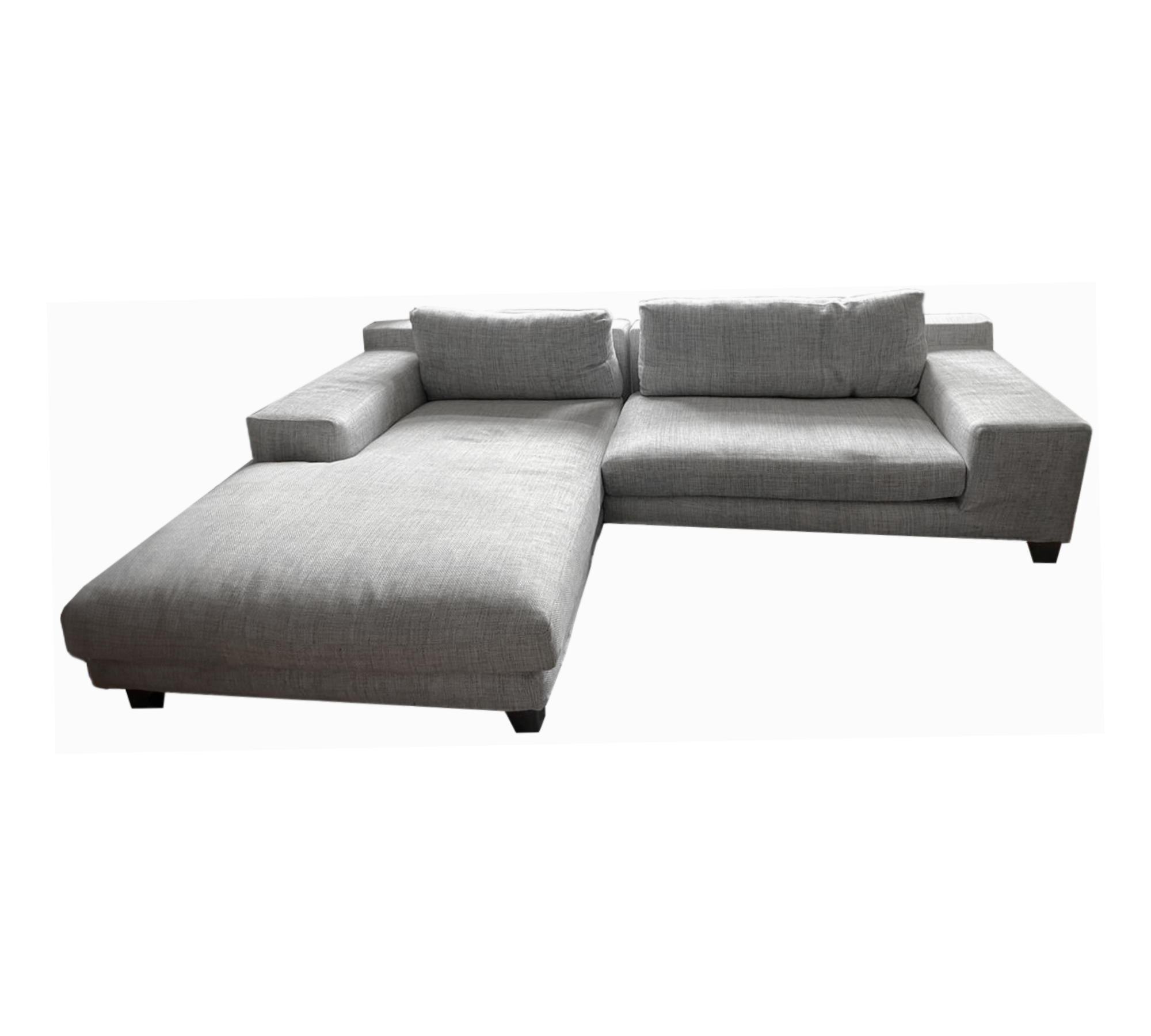Sofa Chaise Longue Left Textile Steel Grey