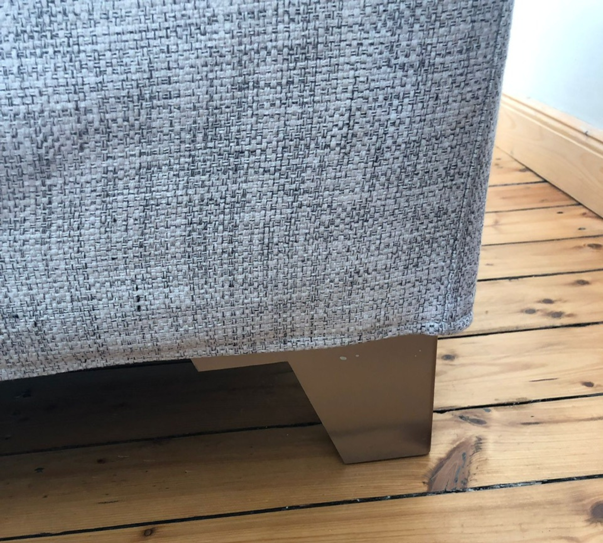 Sofa Chaise Longue Left Textile Steel Grey