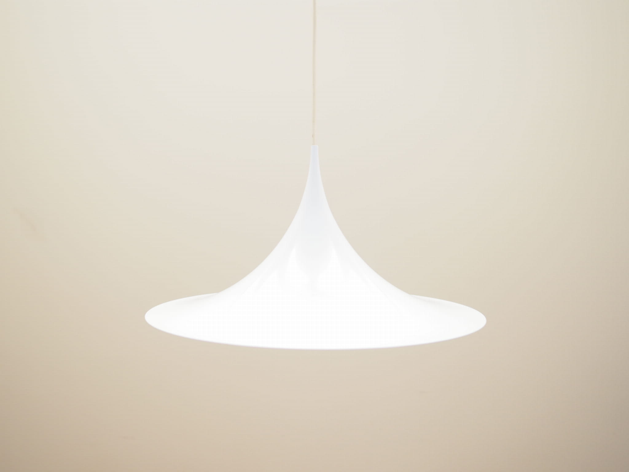 Vintage pendant lamp metal white 1970s