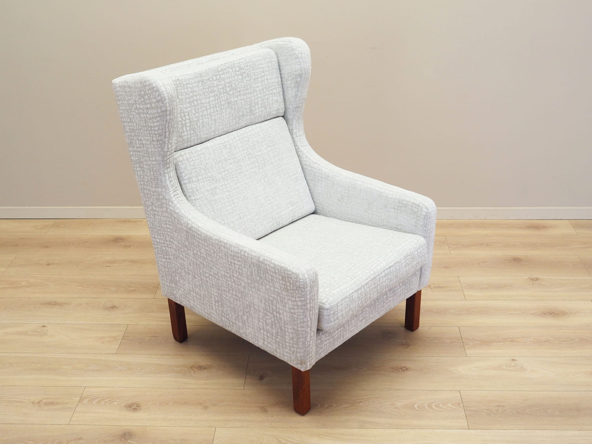 Vintage armchair textile wood grey 1960s