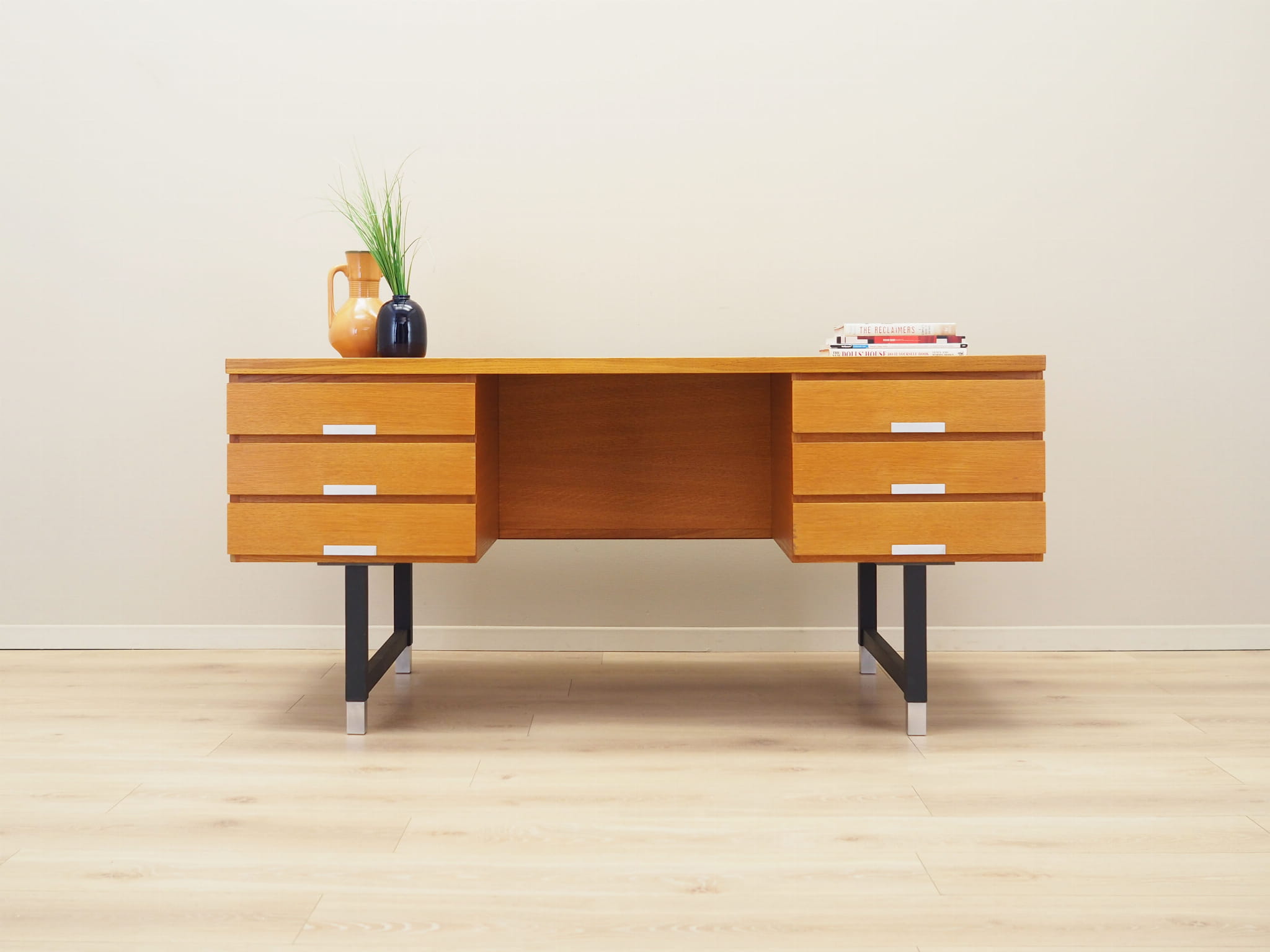 Vintage desk ash wood 1970s