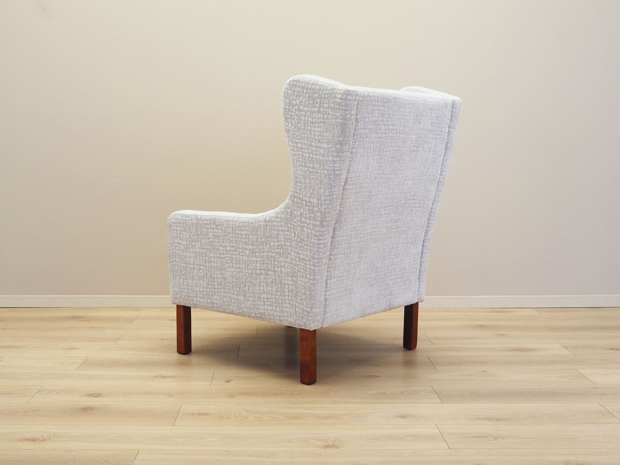 Vintage armchair textile wood grey 1960s