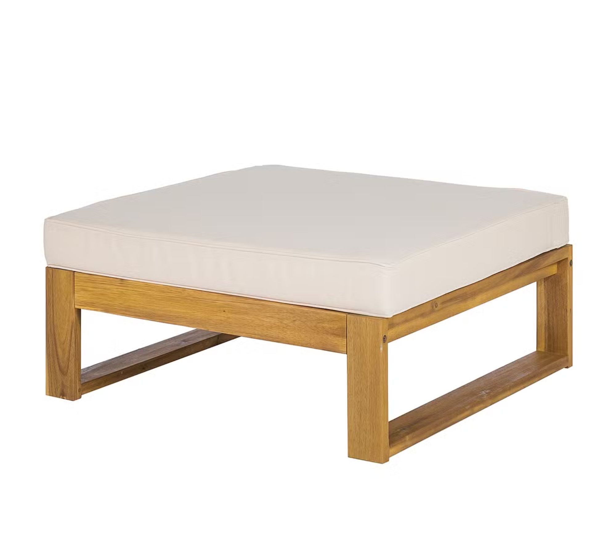 Mavre Lounge Ottoman Acacia Wood Textile Beige
