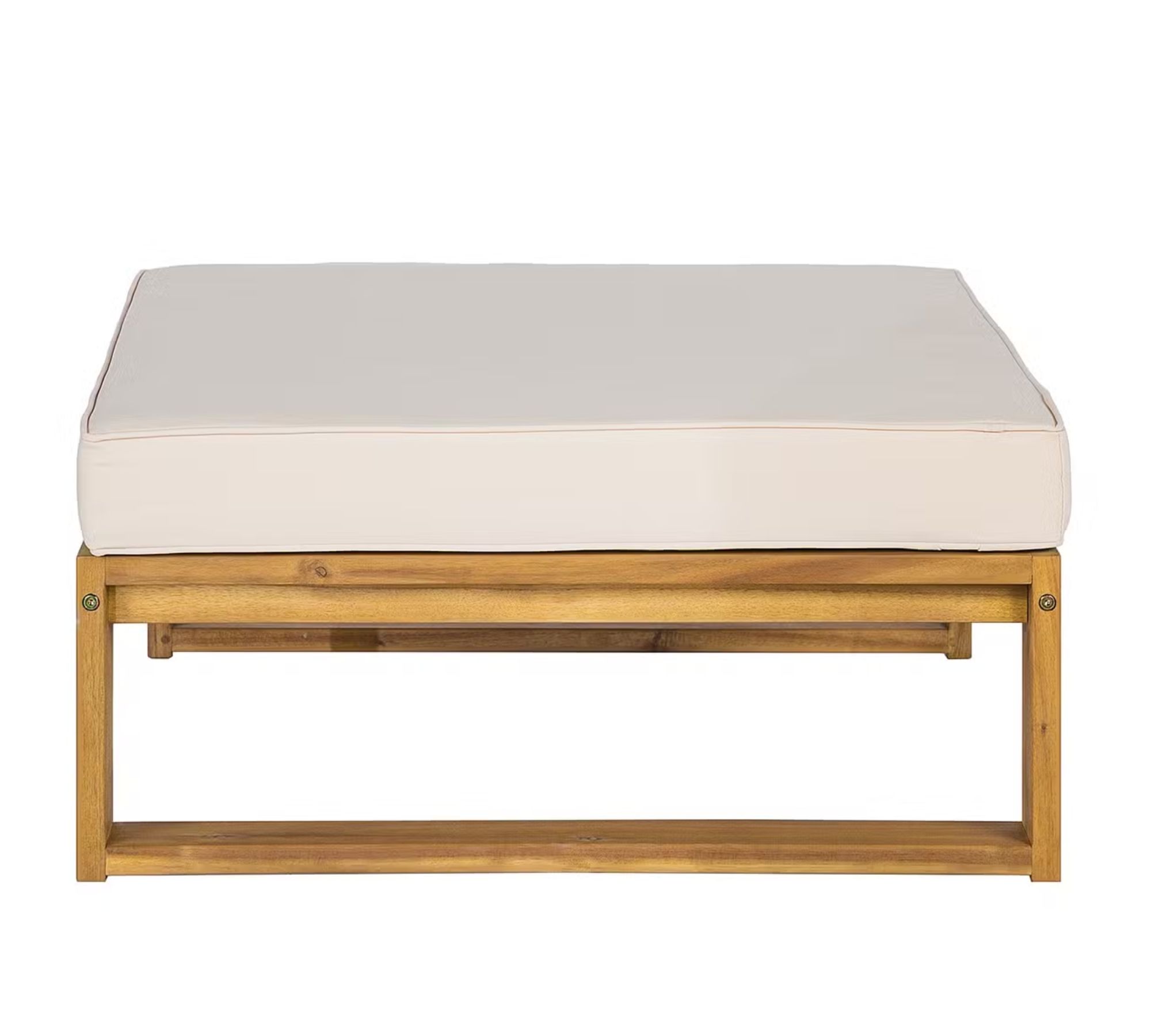 Mavre Lounge Ottoman Acacia Wood Textile Beige