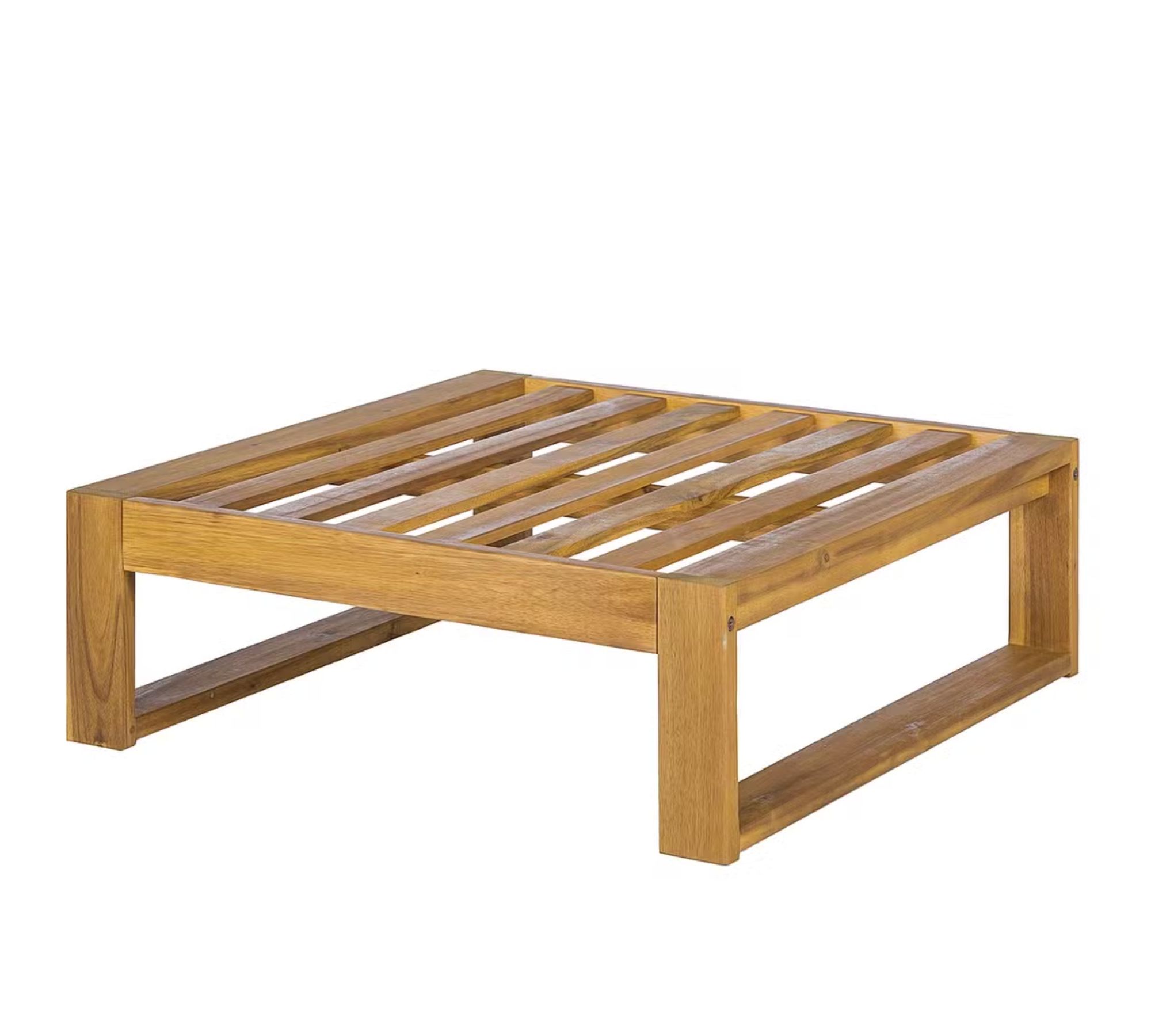 Mavre Lounge Ottoman Acacia Wood Textile Beige