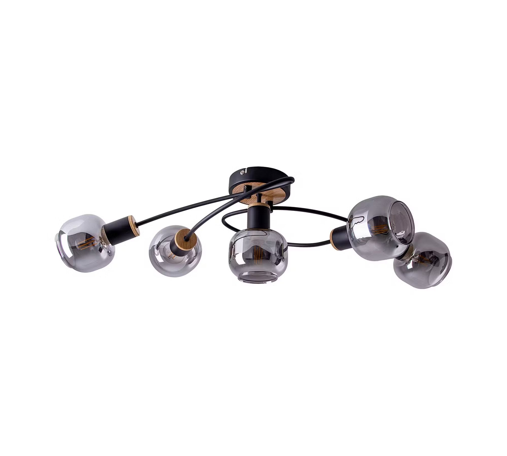 Ceiling light Glass Iron Black Brown