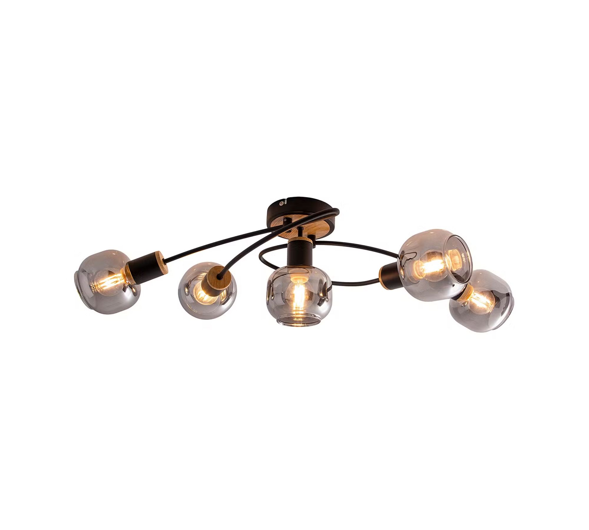 Ceiling light Glass Iron Black Brown