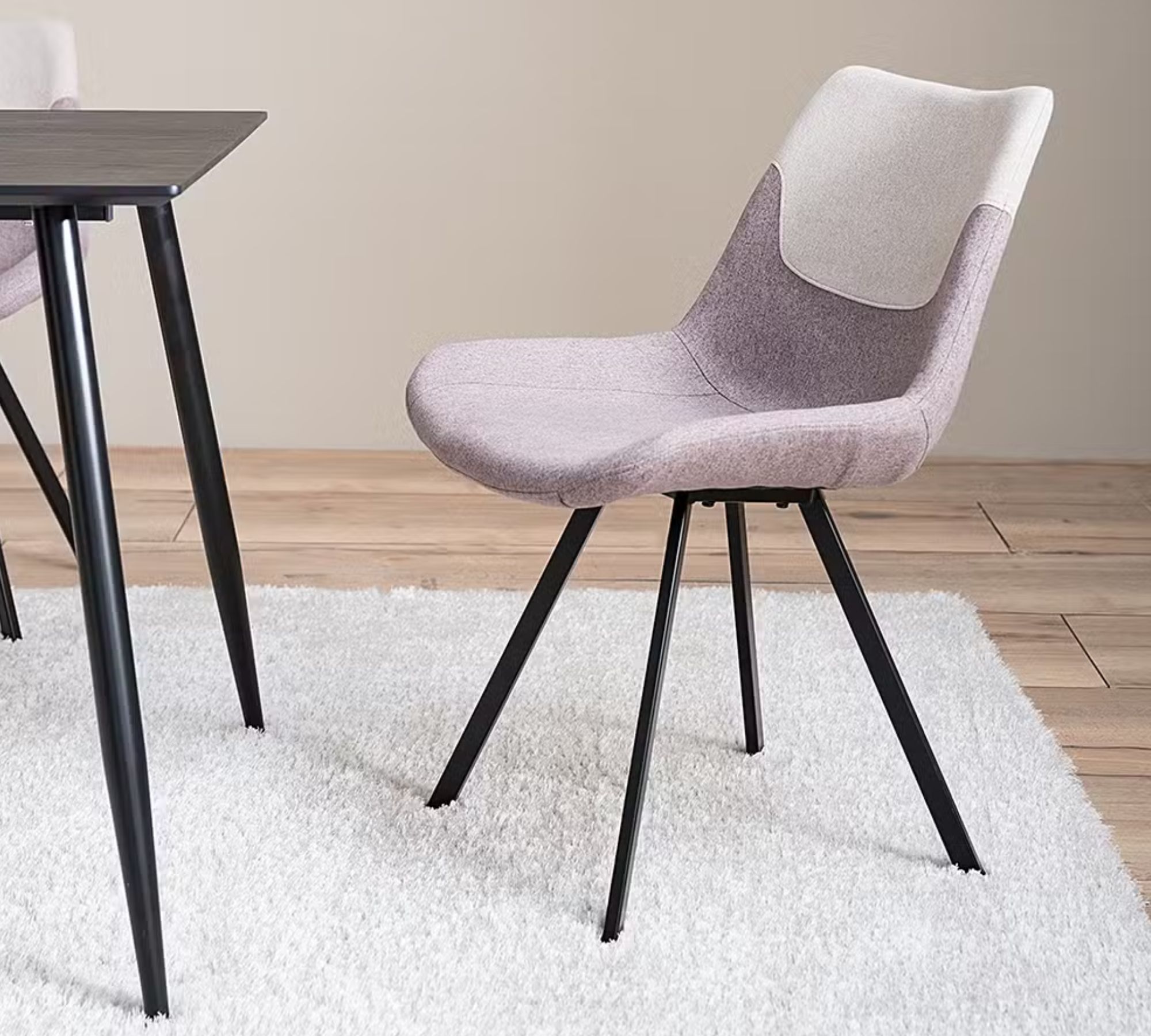 2x Cielo II Dining chair steel fabric stone brown