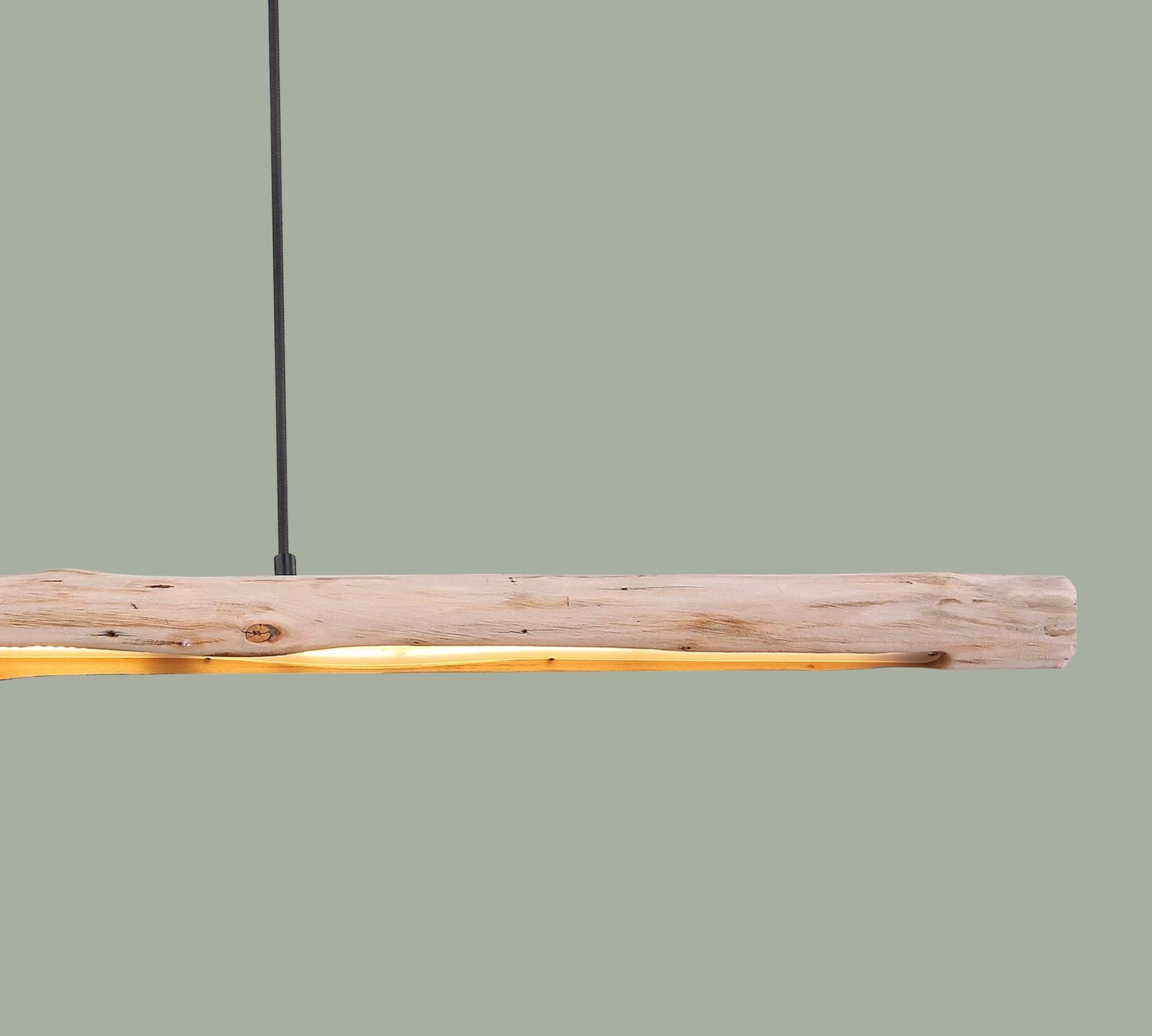 LED-Pendelleuchte Holz geölt