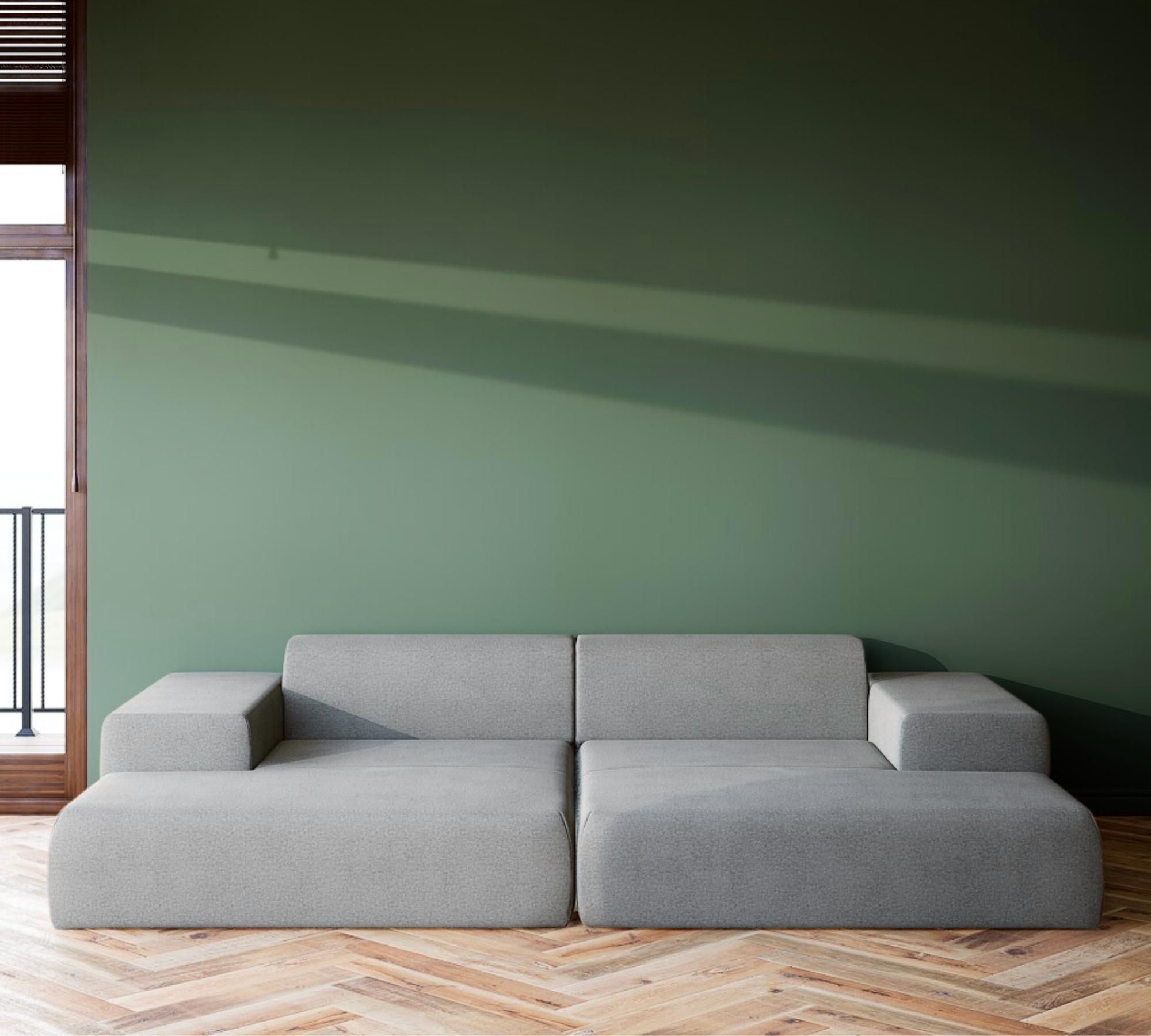 Pyllow 3-Sitzer Sofa Feingewebe Schiefergrau