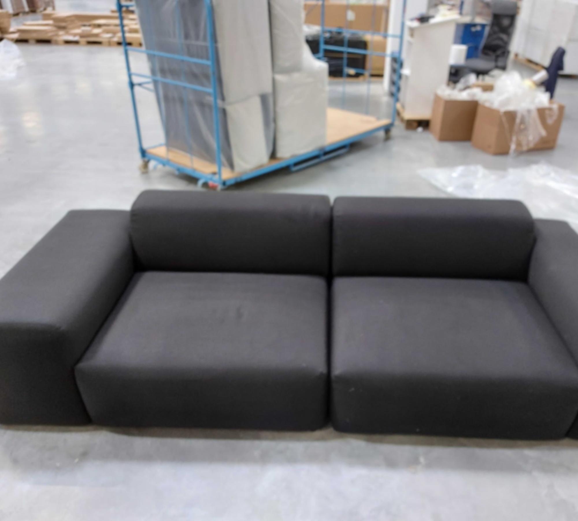 Pyllow 2-Sitzer Sofa Feingewebe Schwarz