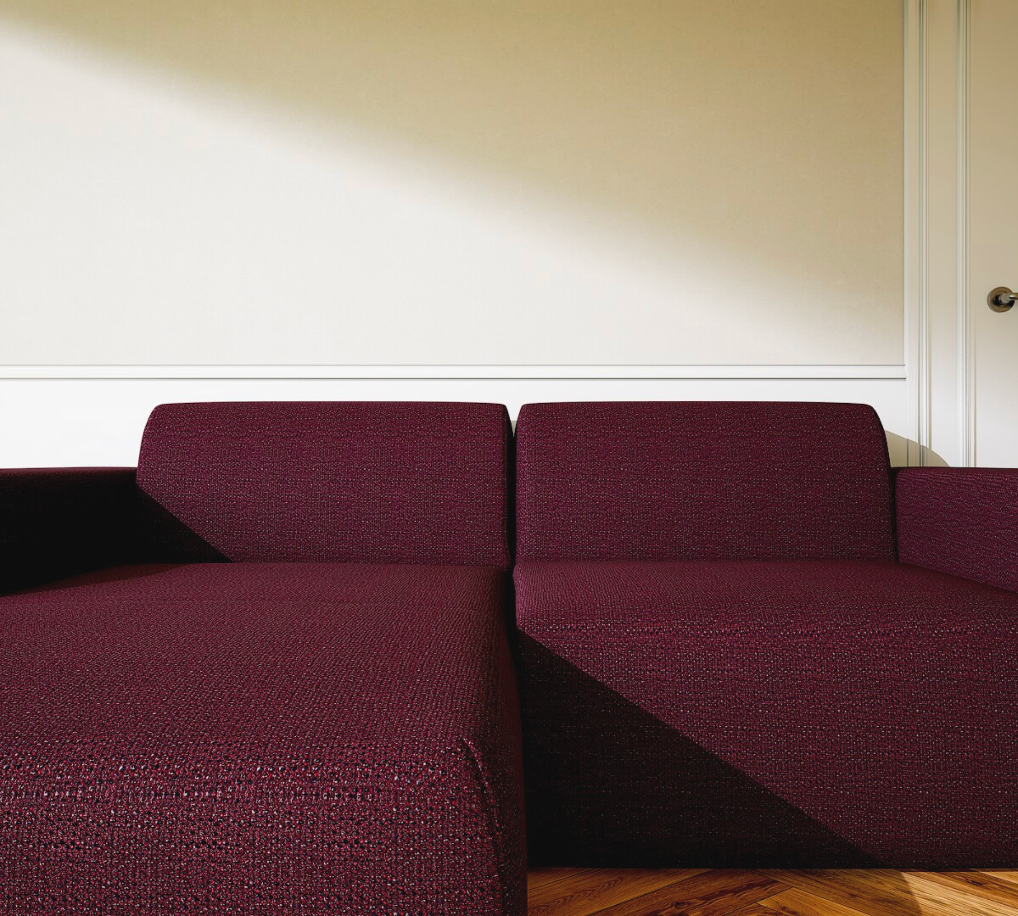 Pyllow 2-Sitzer Ecksofa Récamiere Links Brombeer