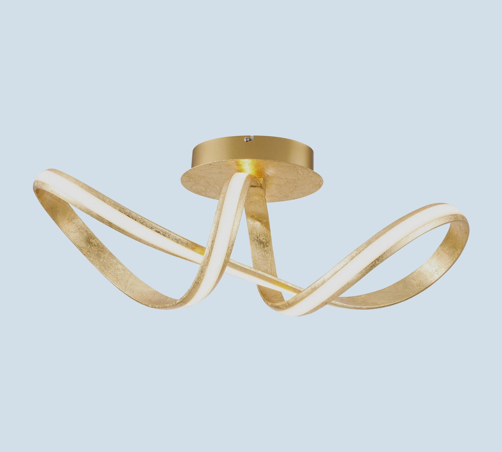LED- Deckenleuchte geschwungenes Design Gold lackiert