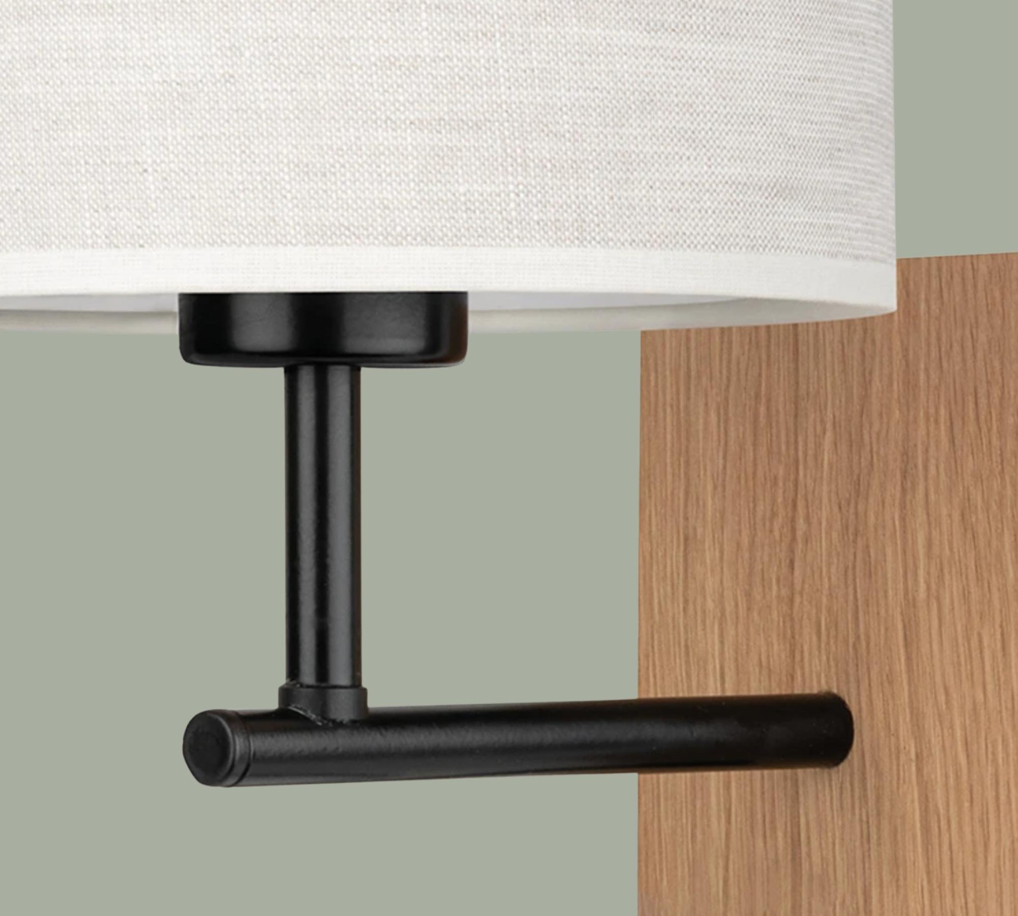 Wall lamp Solid wood Linen Light brown