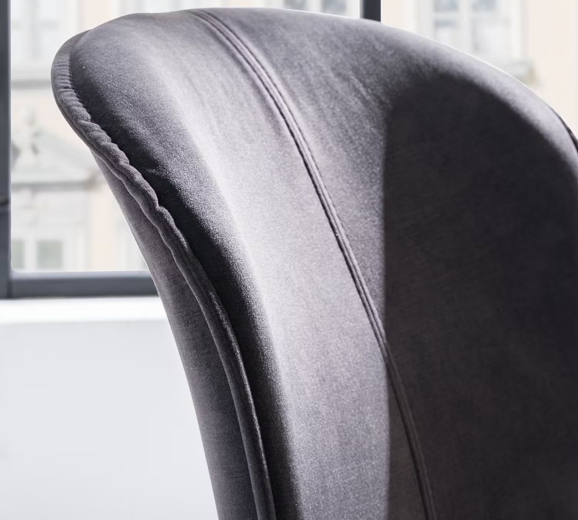 2x Upholstered chair metal velvet dark gray