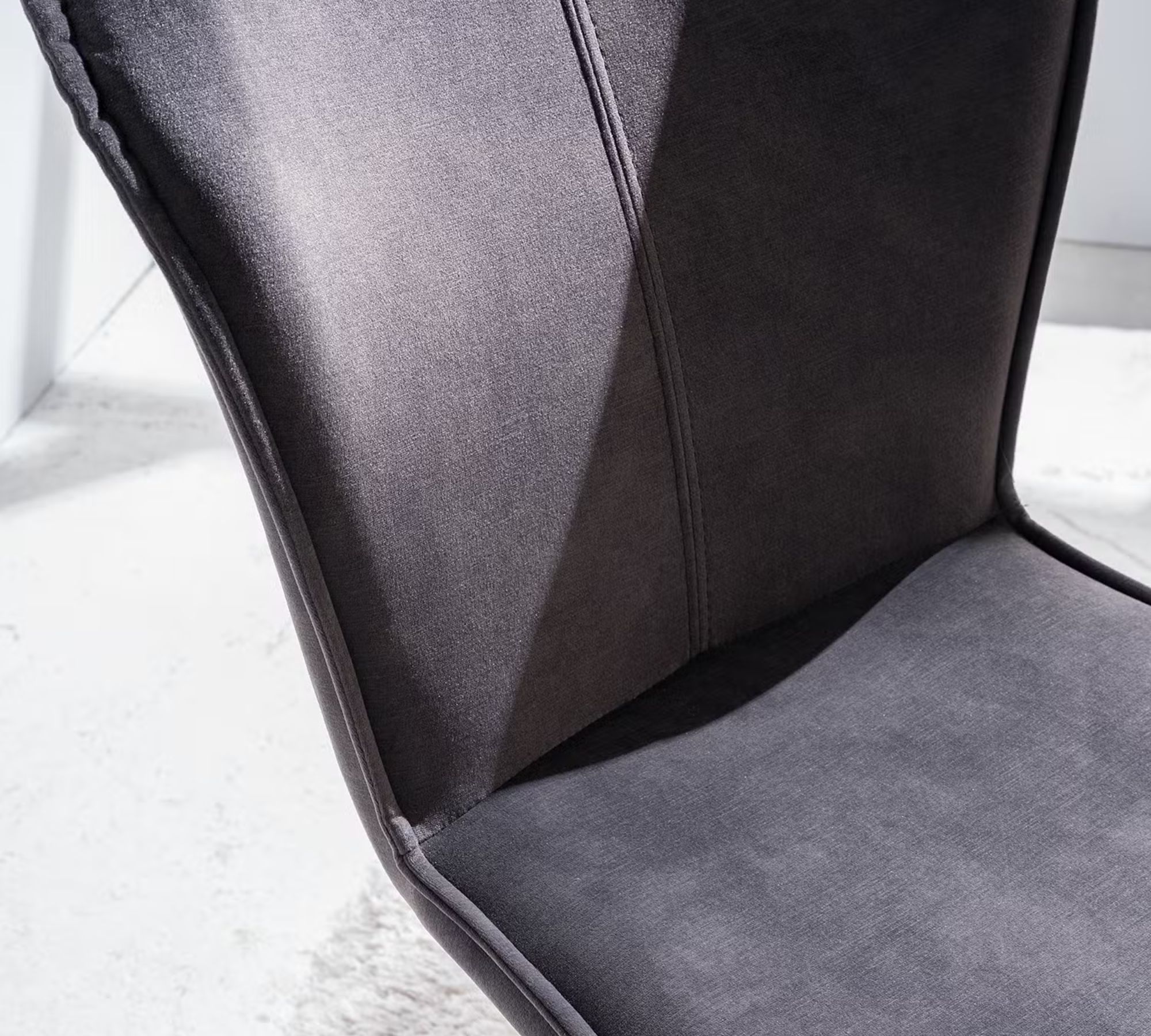 2x Upholstered chair metal velvet dark gray