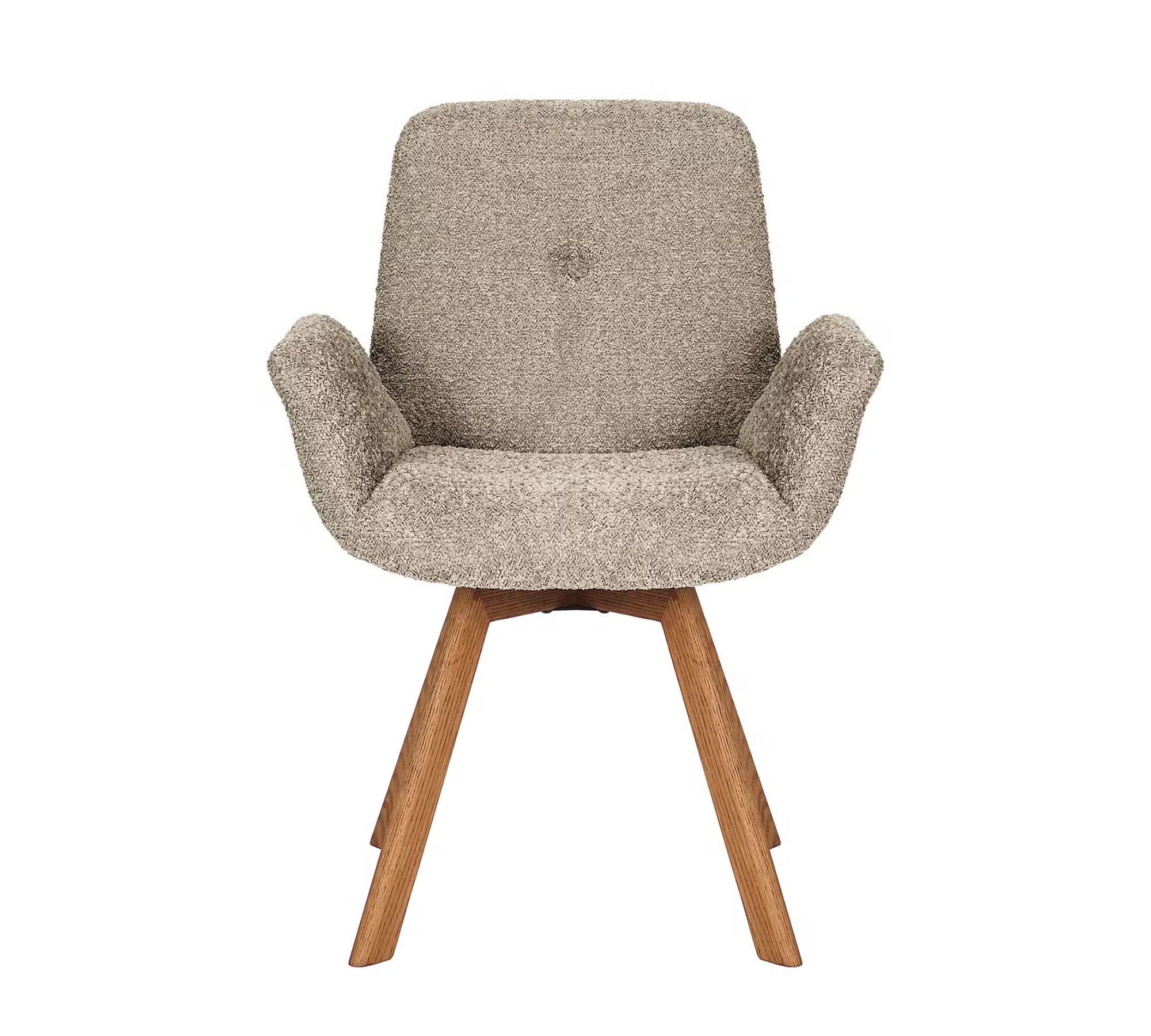 Polsterstuhl Massivholz Boucléstoff Cappuccino