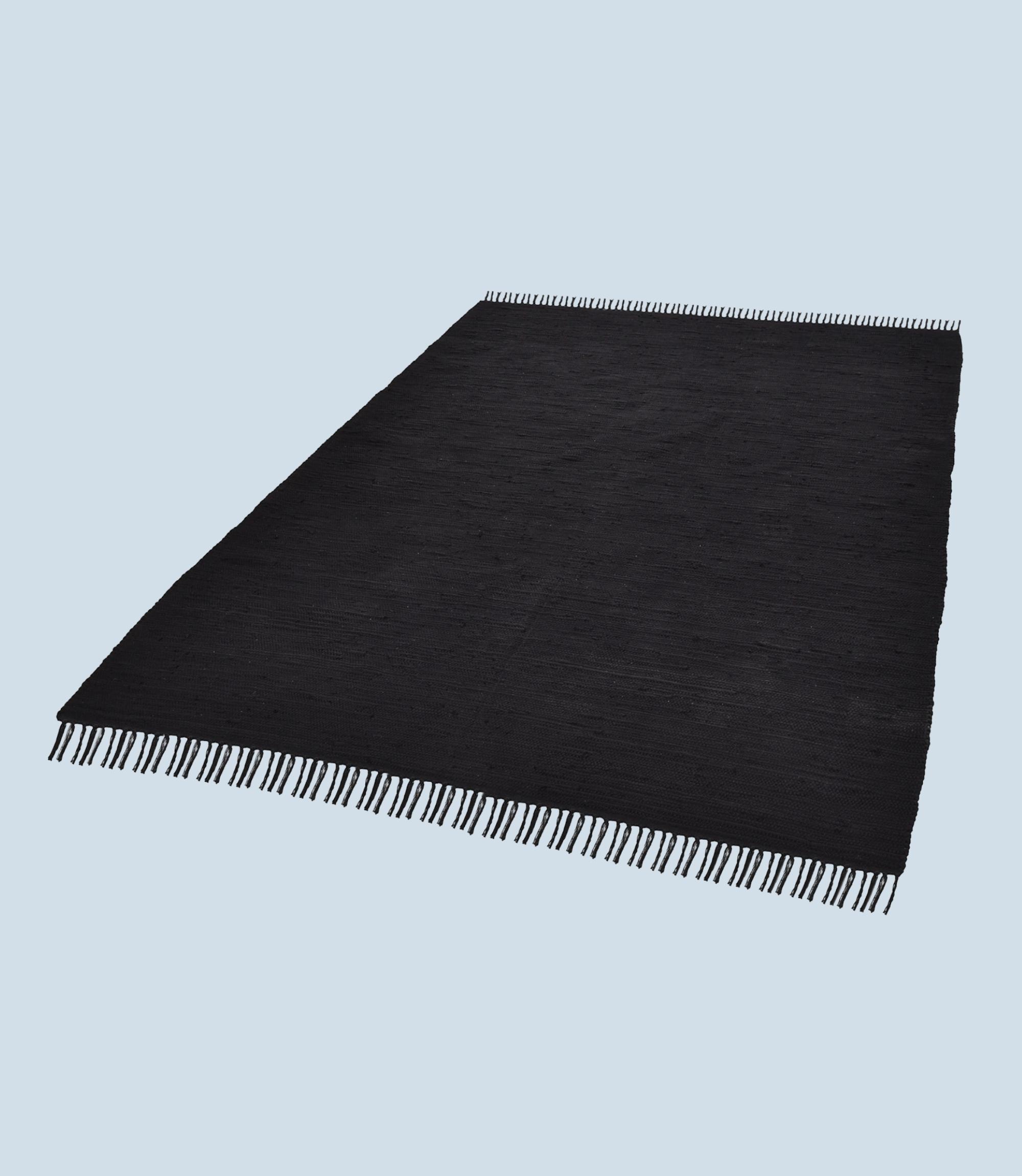 Teppich Baumwolle Schwarz 70x140cm