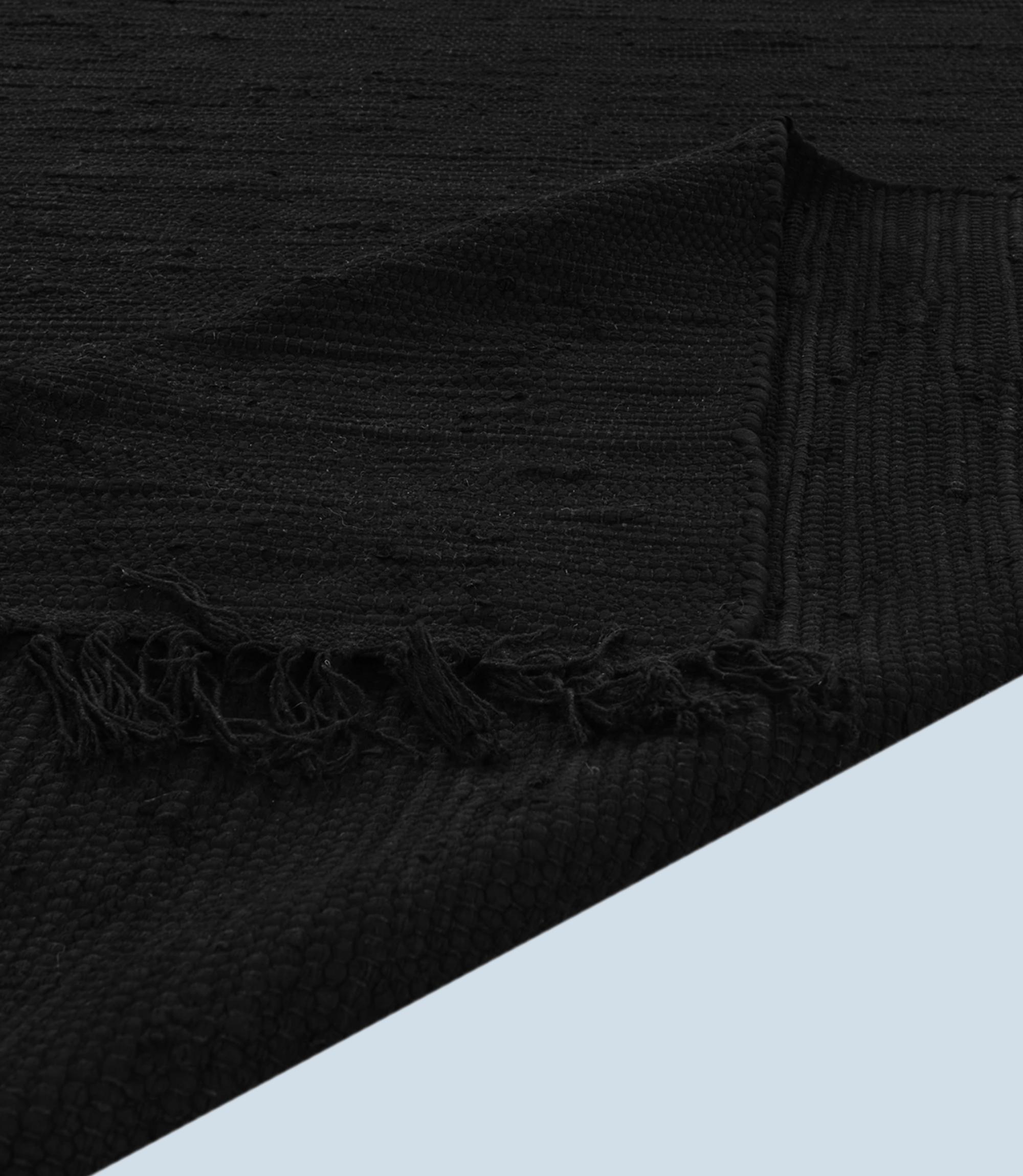 Teppich Baumwolle Schwarz 70x140cm