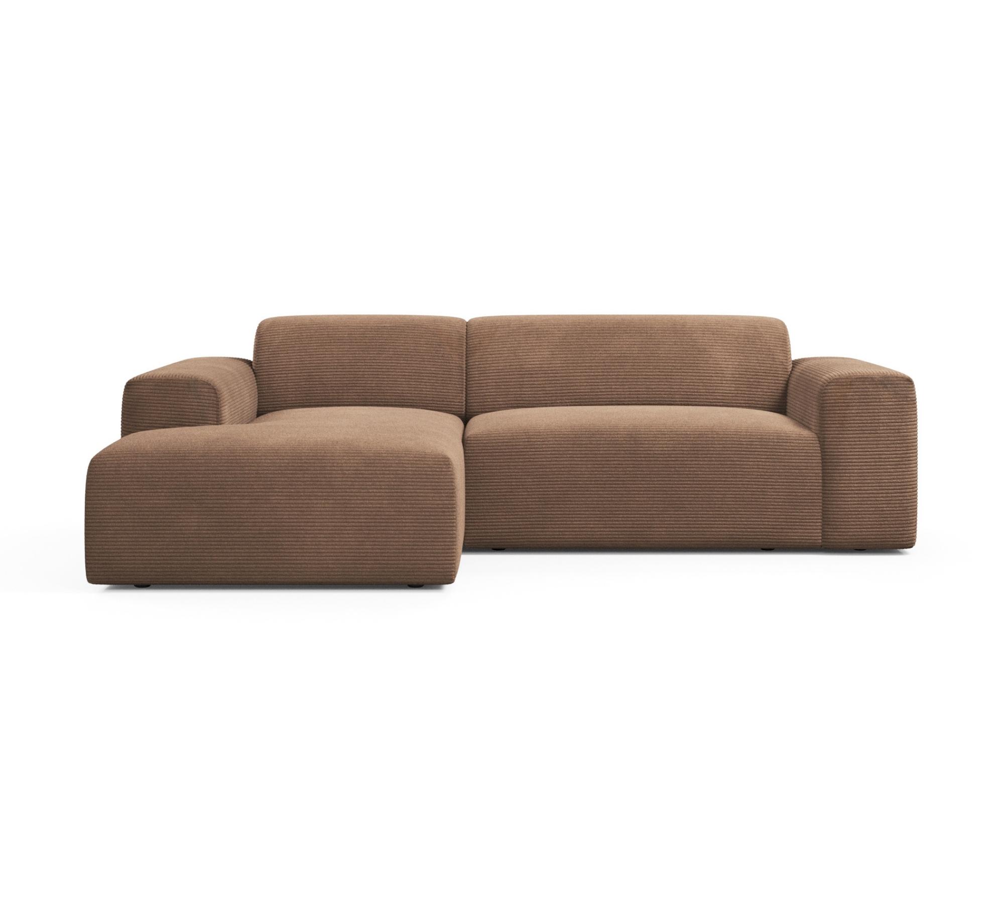 Karen 2-Sitzer Sofa Récamiere Links Cord Samt Haselnuss