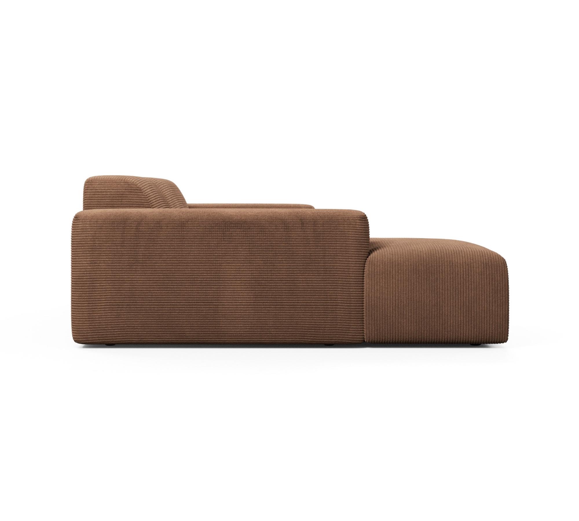 Karen 2-Sitzer Sofa Récamiere Links Cord Samt Haselnuss
