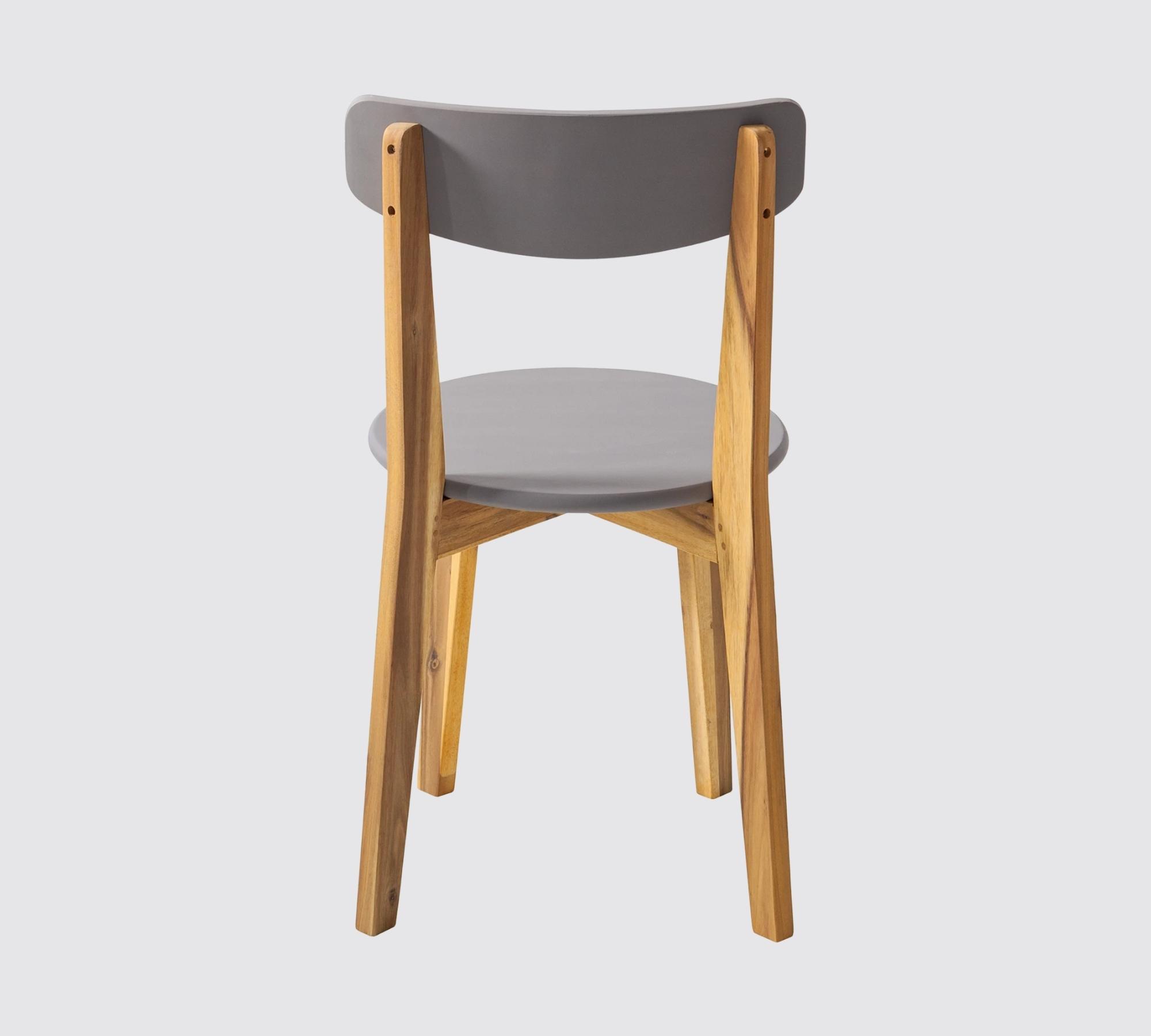 2x Garden chair solid wood acacia coated grey