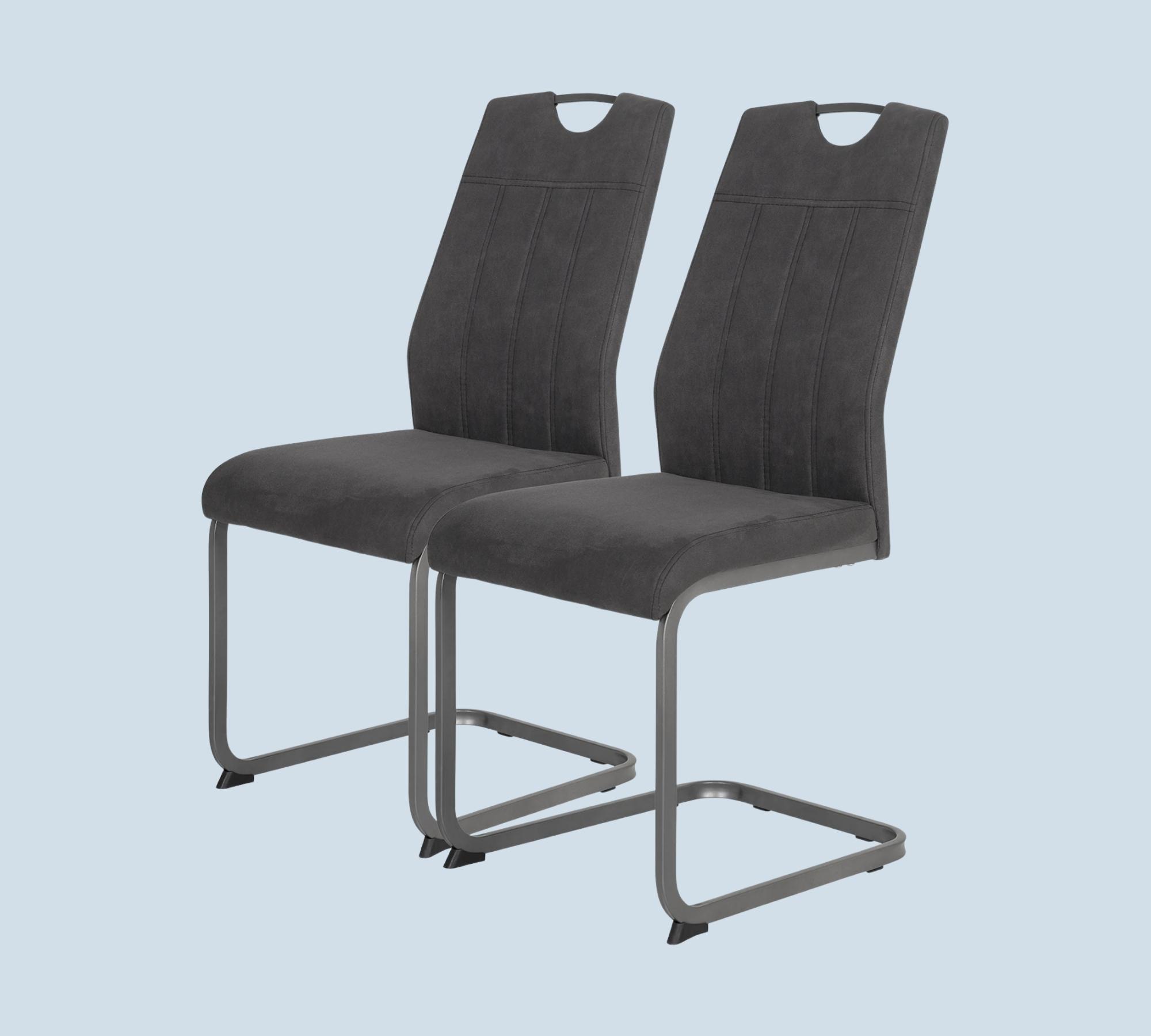 2x Dining chair microfiber anthracite