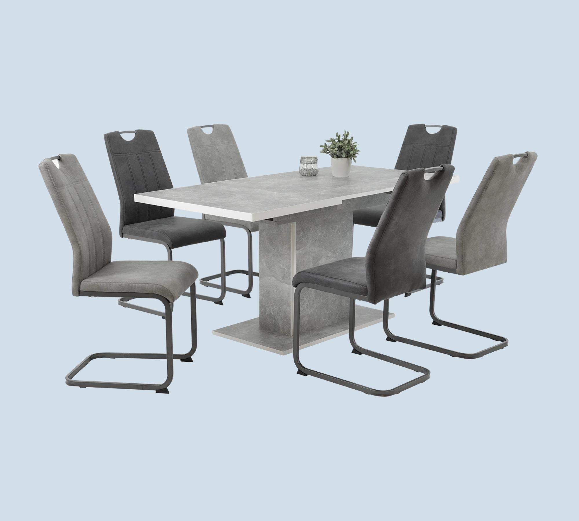 2x Dining chair microfiber anthracite