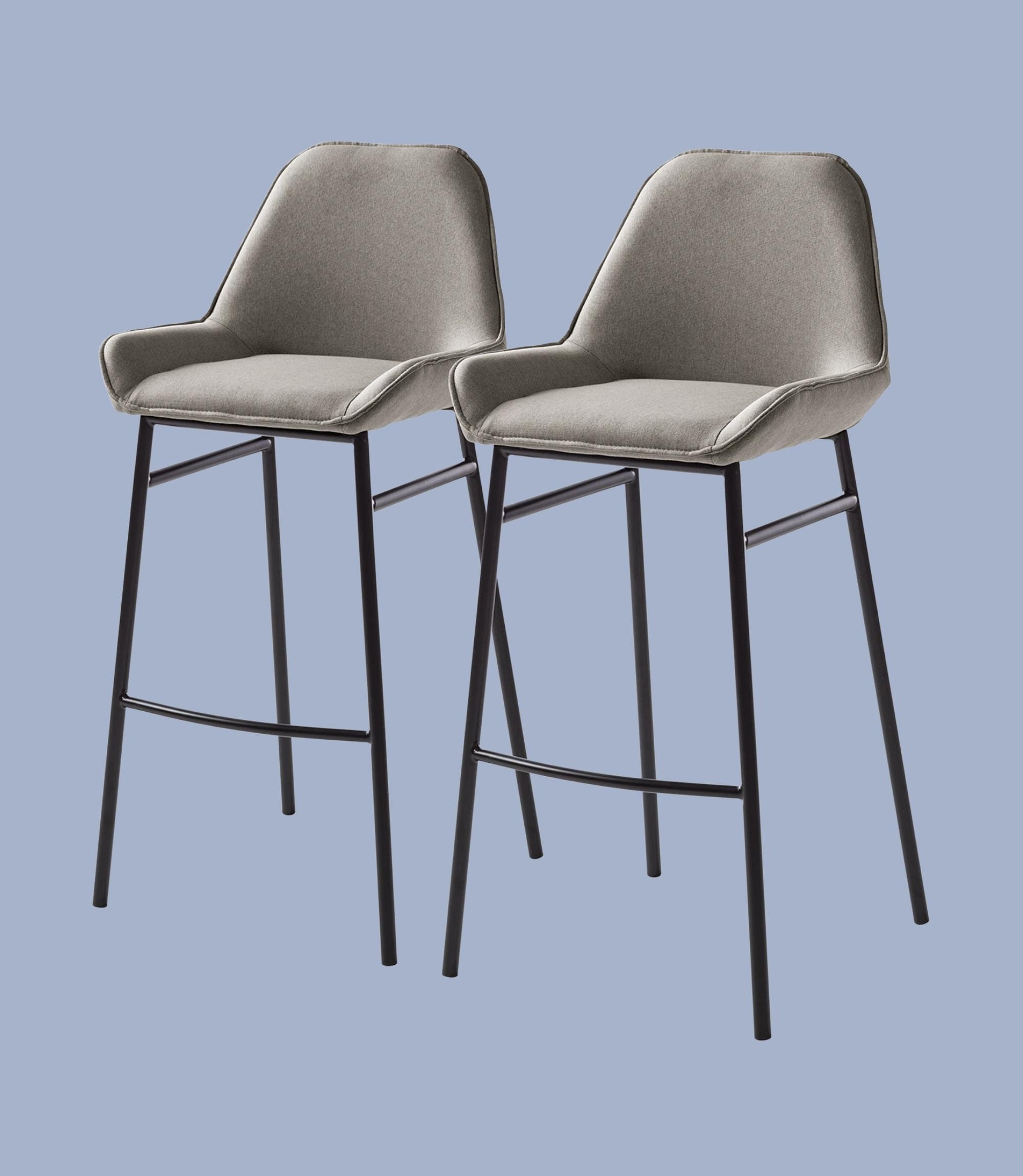2x Barstuhl Webstoff Schwarz