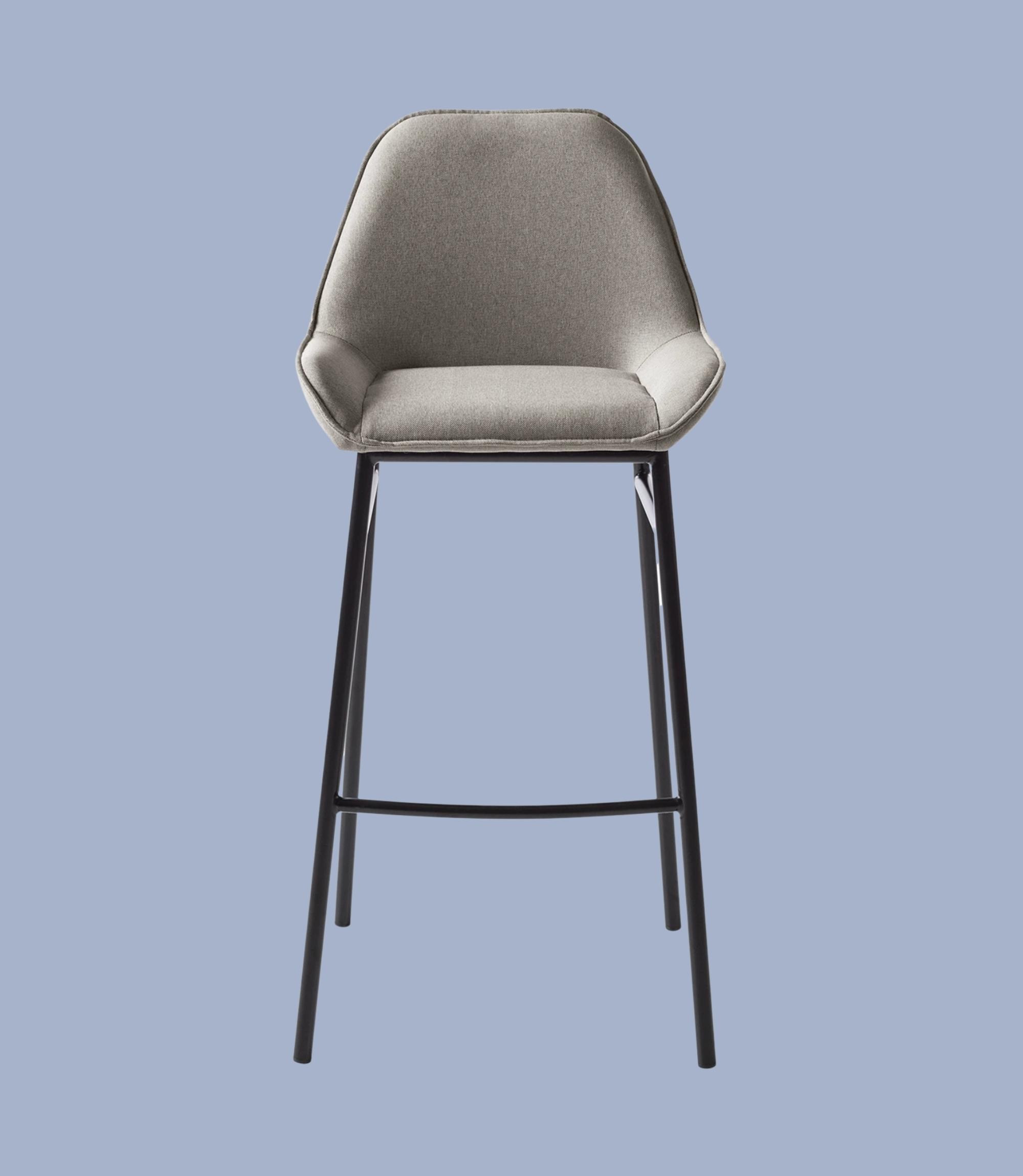 2x Bar stool woven fabric black