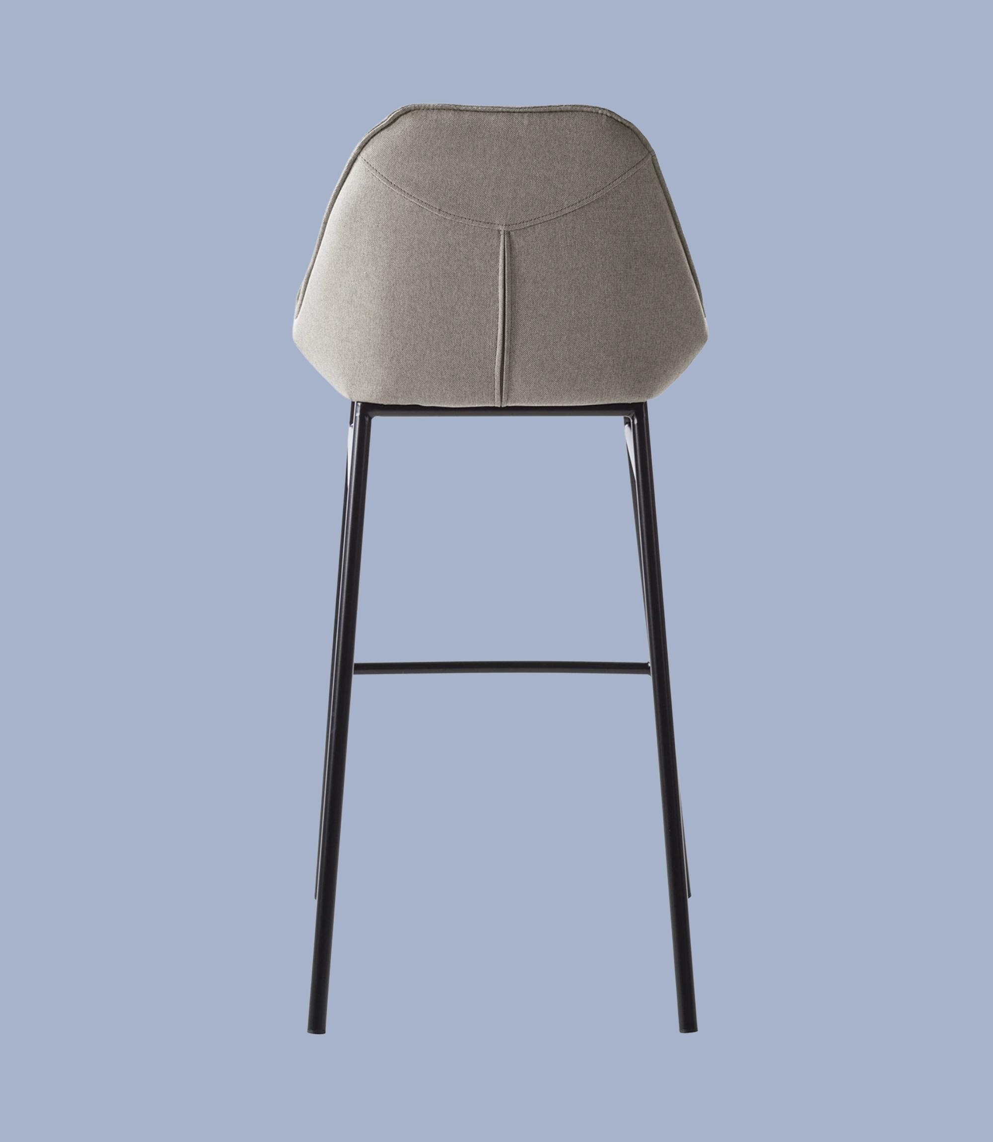 2x Bar stool woven fabric black