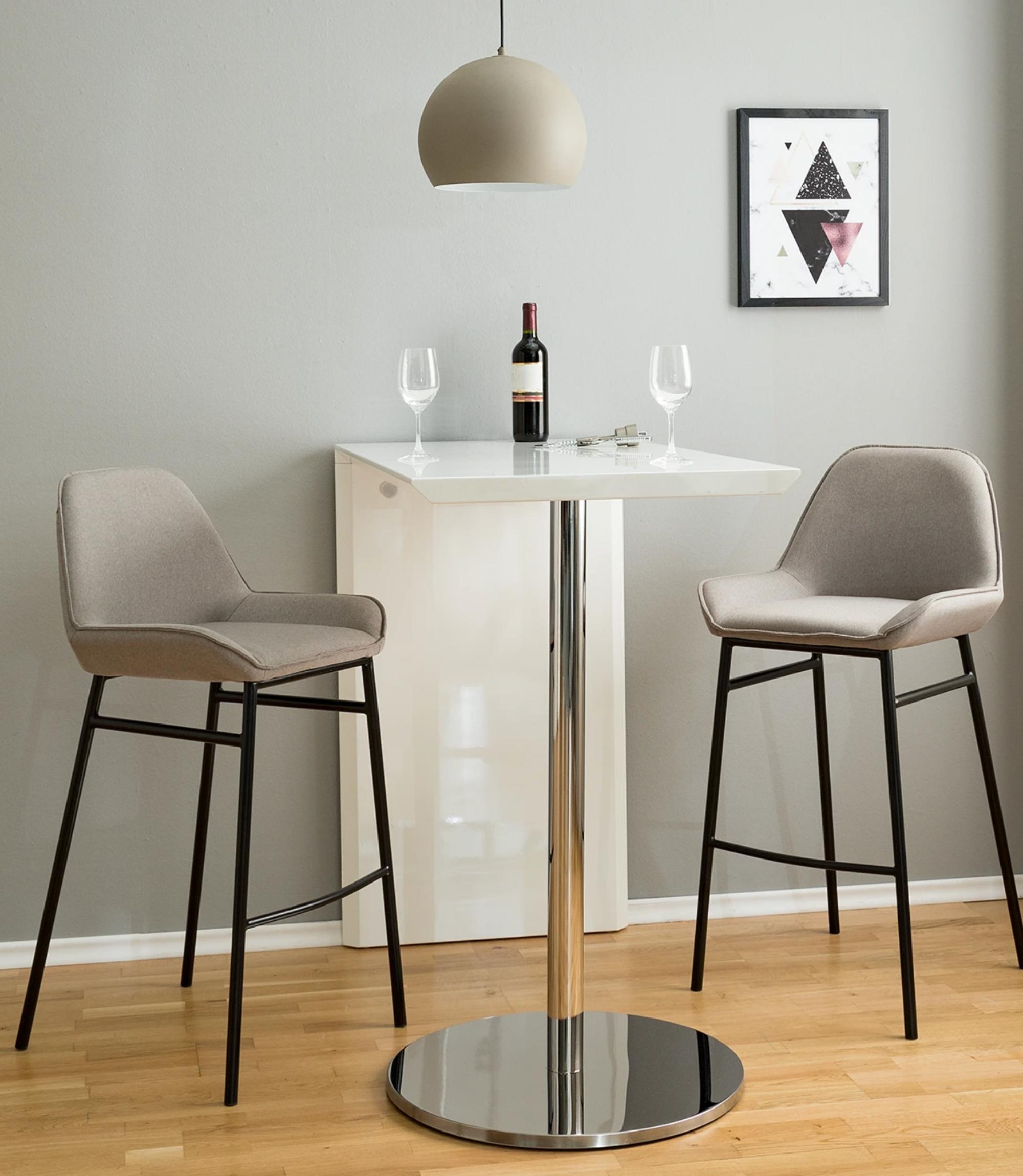 2x Bar stool woven fabric black