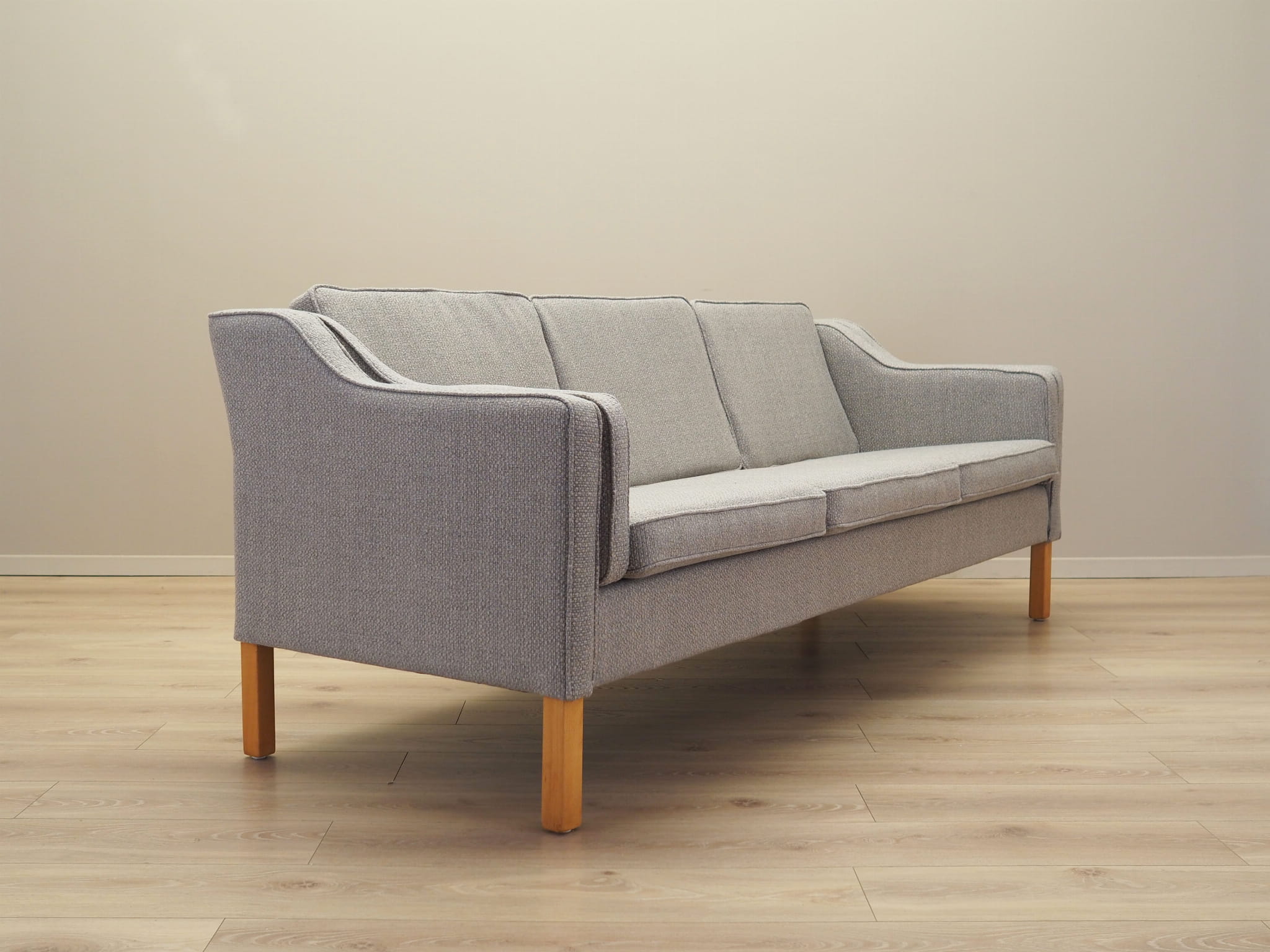 Vintage Sofa 3-seater Beech wood Textile Grey 1970s