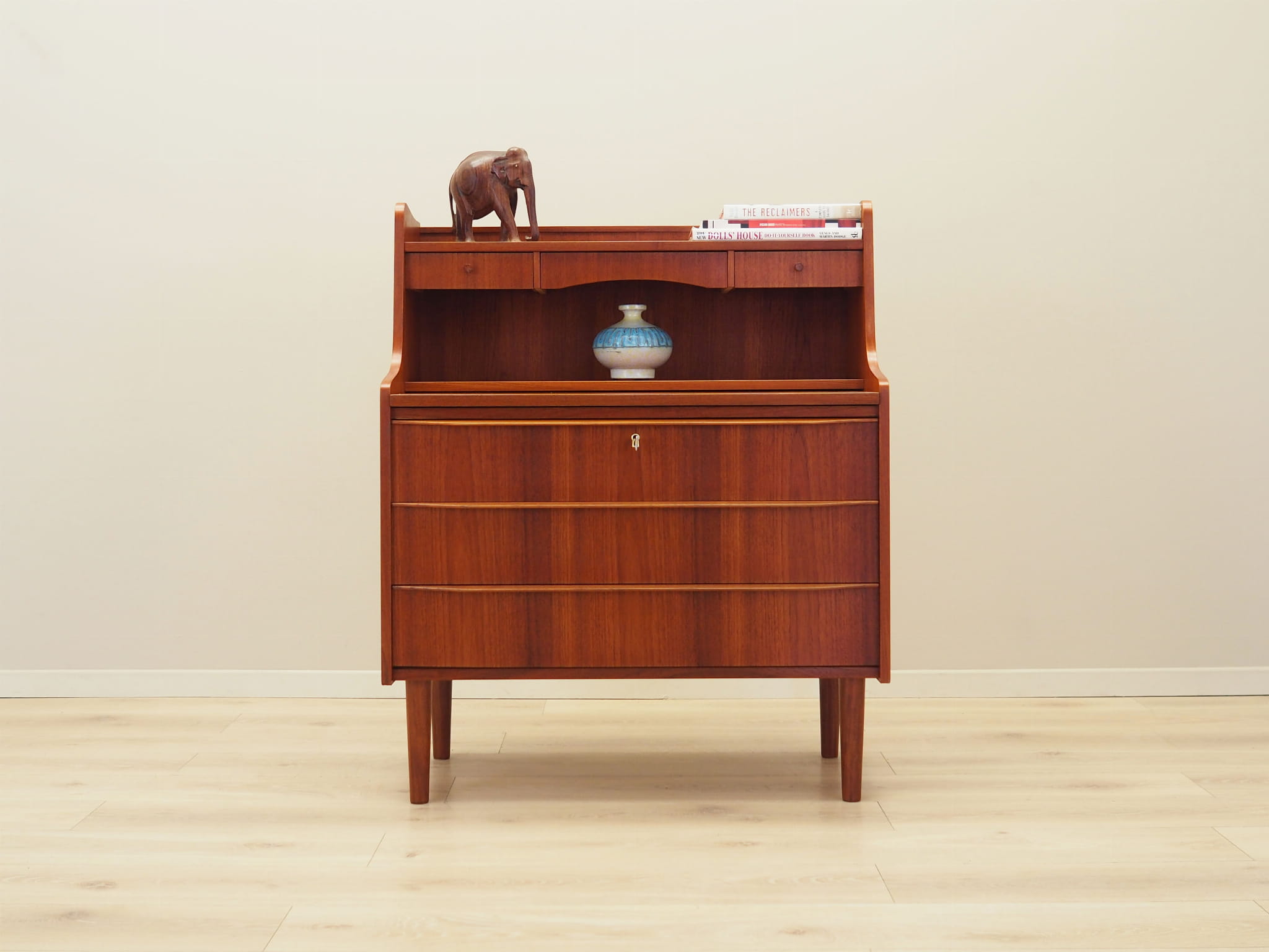 Vintage Secretary Teak Brown 1970s
