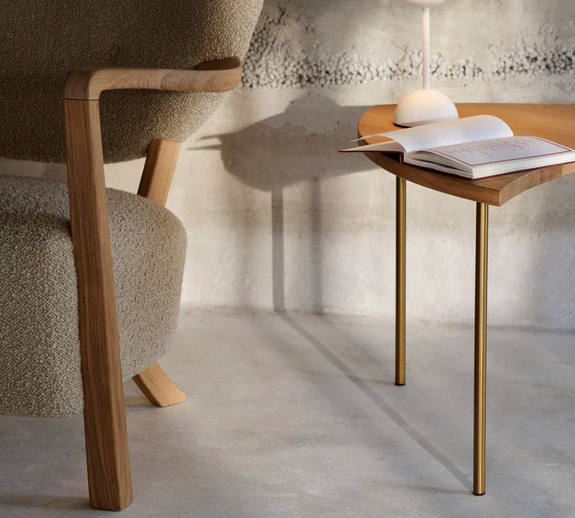 Pinwheel HM7 Side table Oak wood Steel Brown