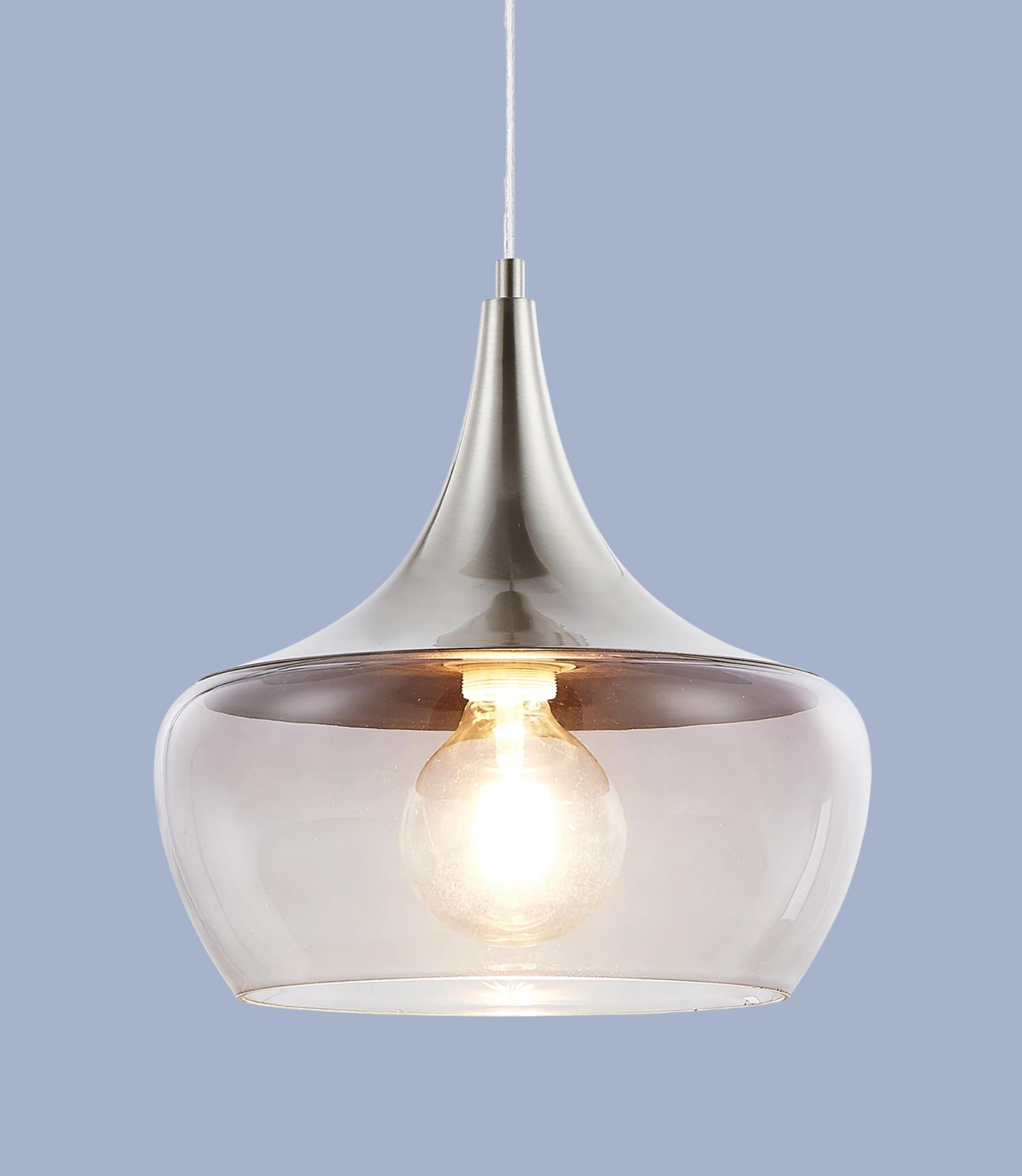 Pendant lamp Arola Glass / Iron 1-light Granite