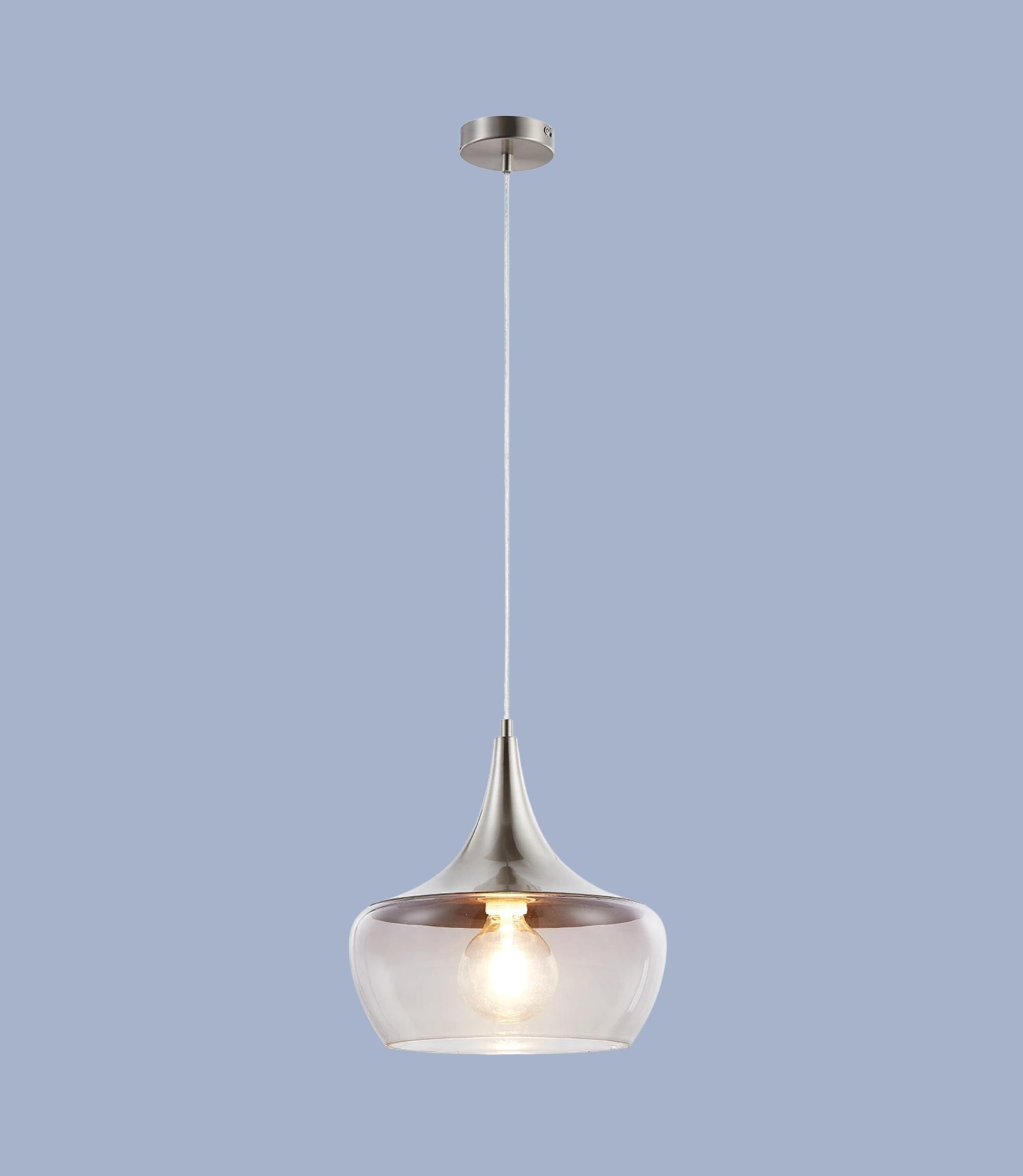 Pendant lamp Arola Glass / Iron 1-light Granite