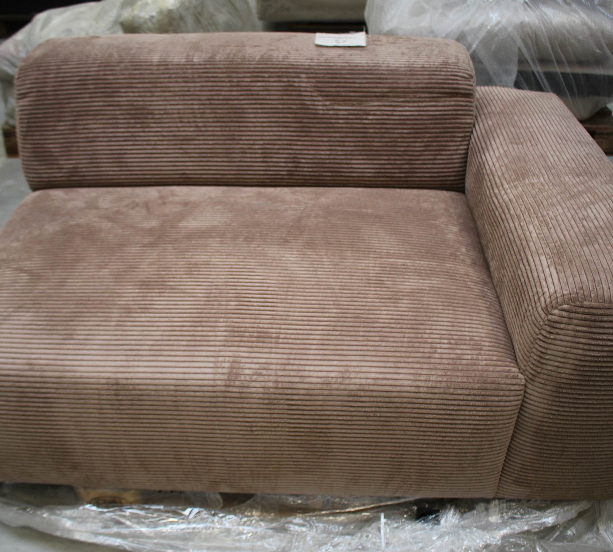 Karen 2-Sitzer Sofa Récamiere Links Cord Samt Haselnuss