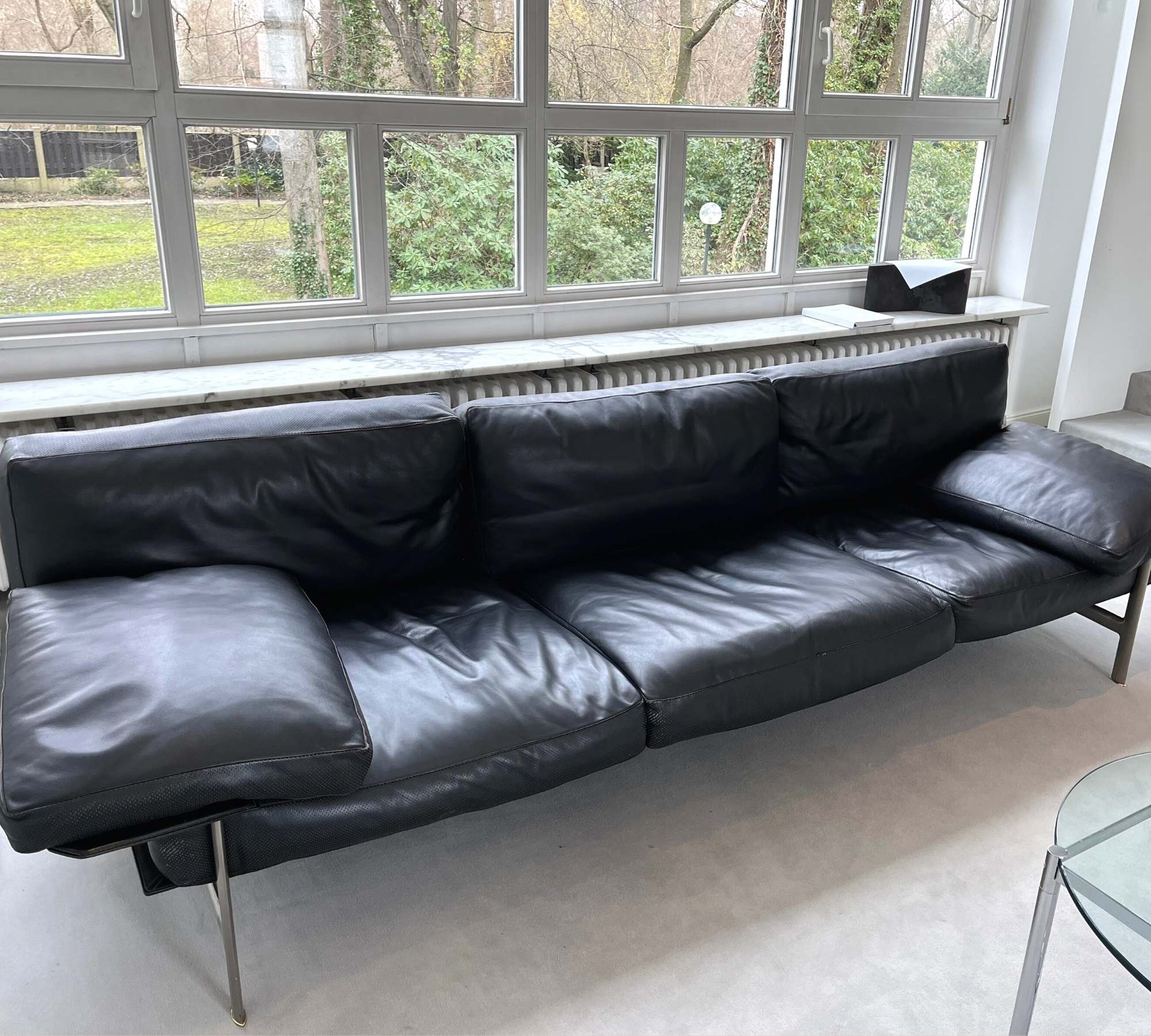 Diesis Sofa 3-Sitzer Ledersofa Schwarz
