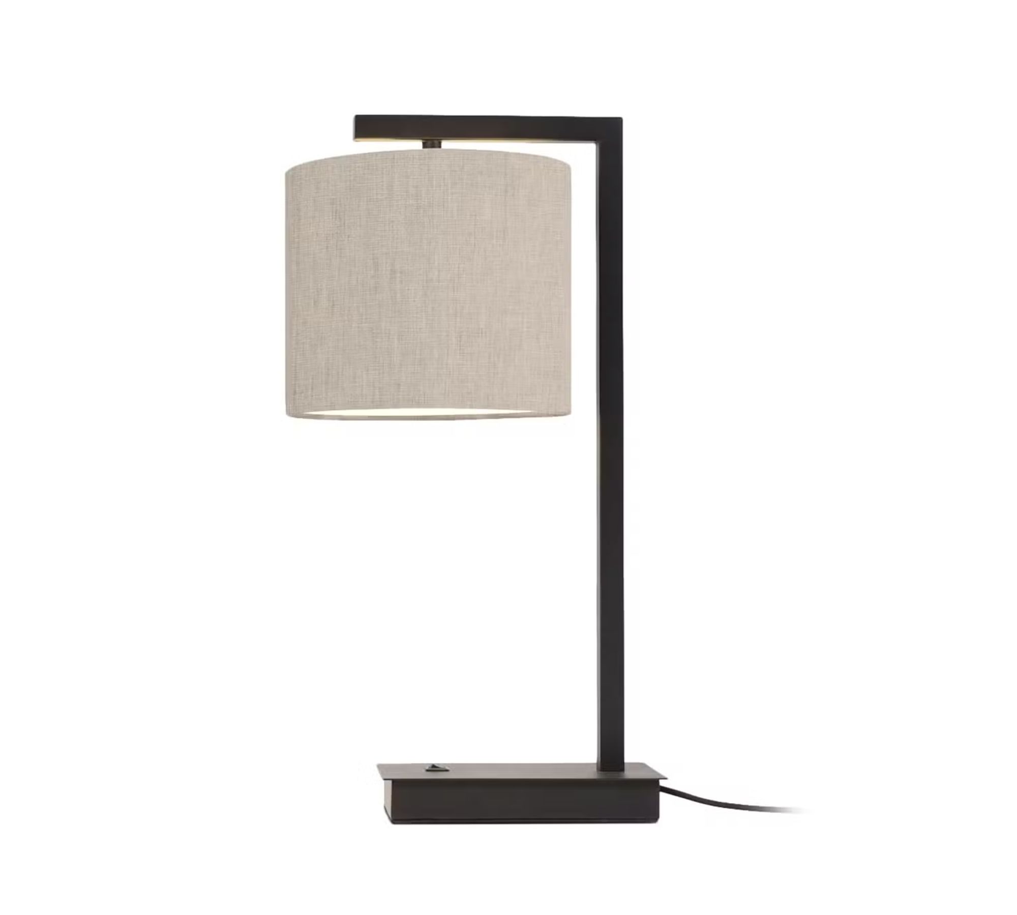 Table lamp 1-flame Cotton fabric Beige