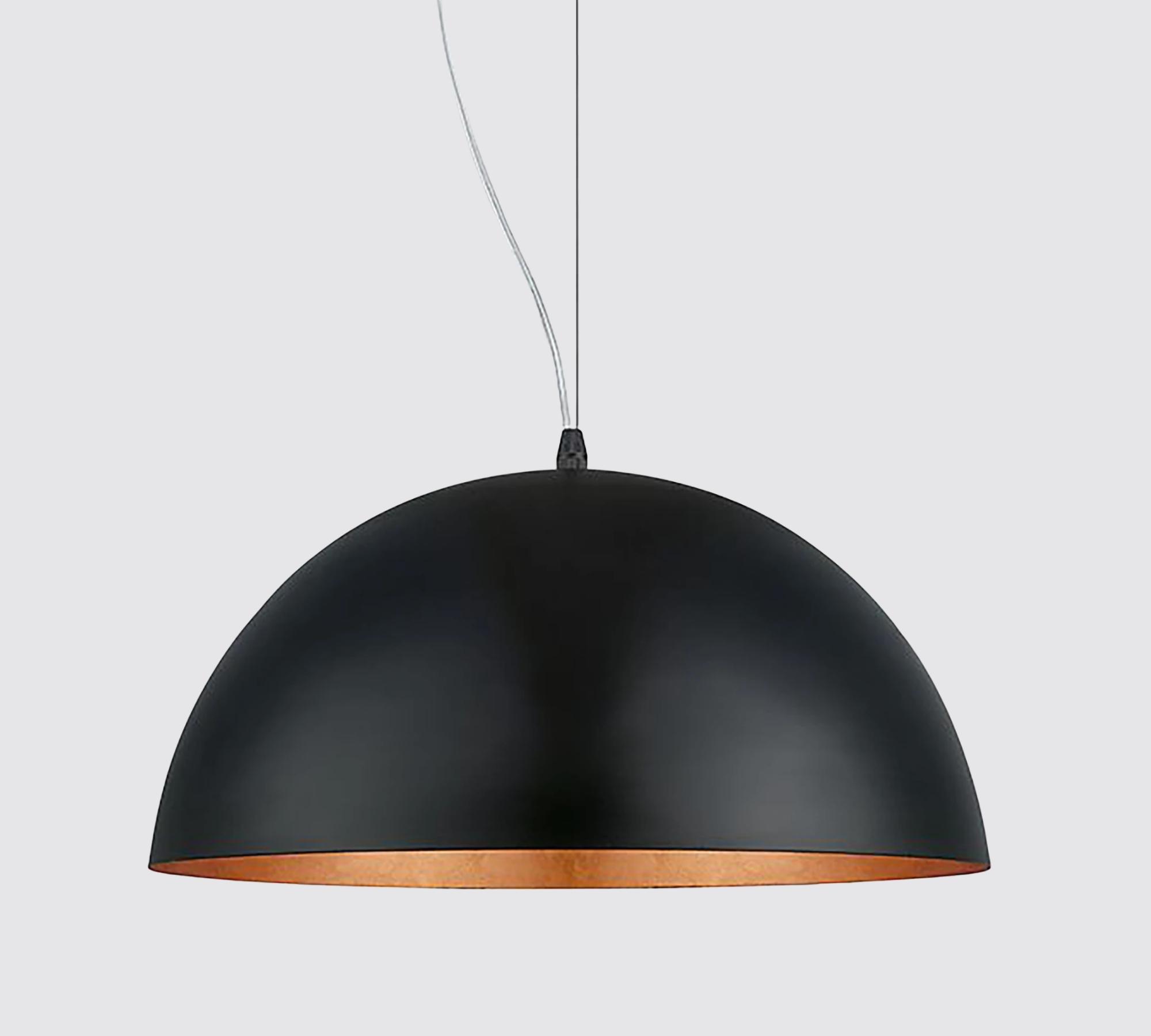 Pendant lamp 1-light Steel Black Copper