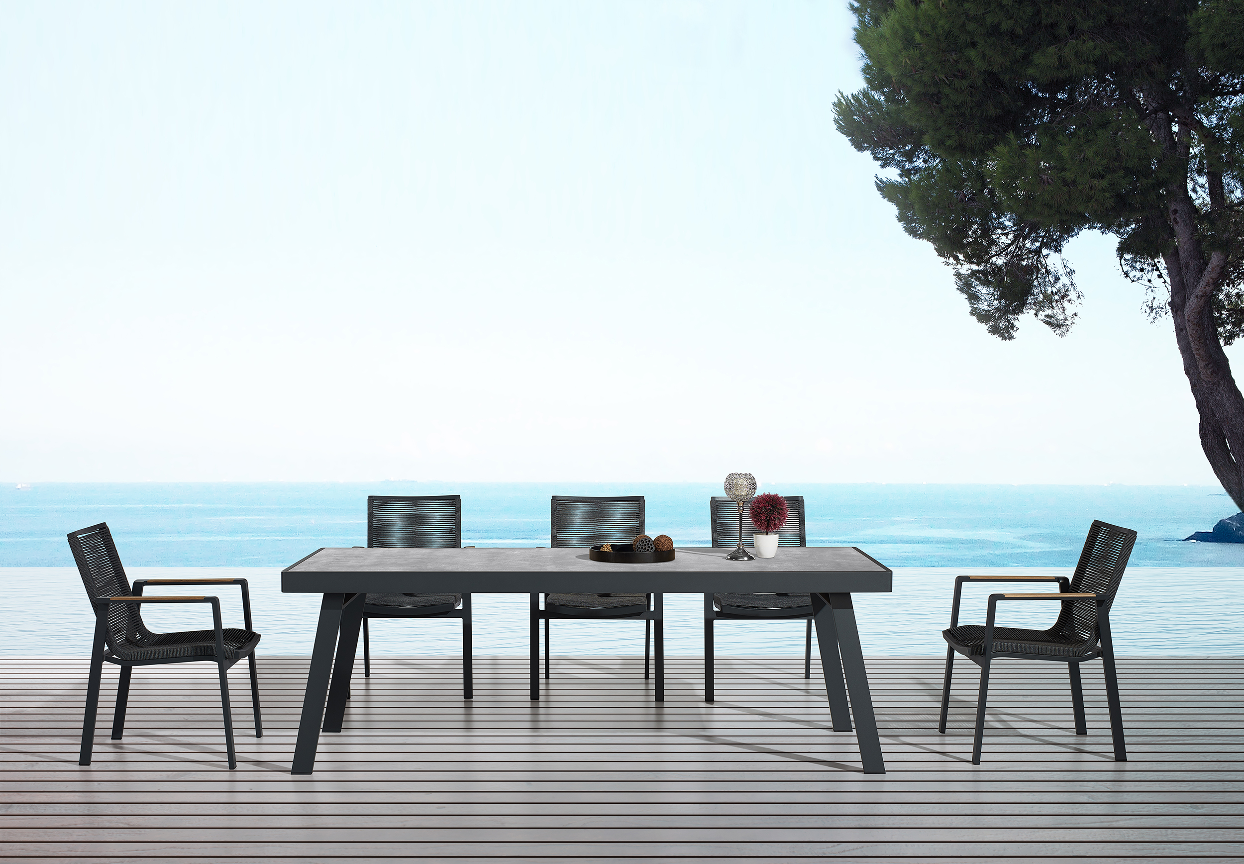 Nofi 3.0 Garden table Metal Glass-ceramic Anthracite